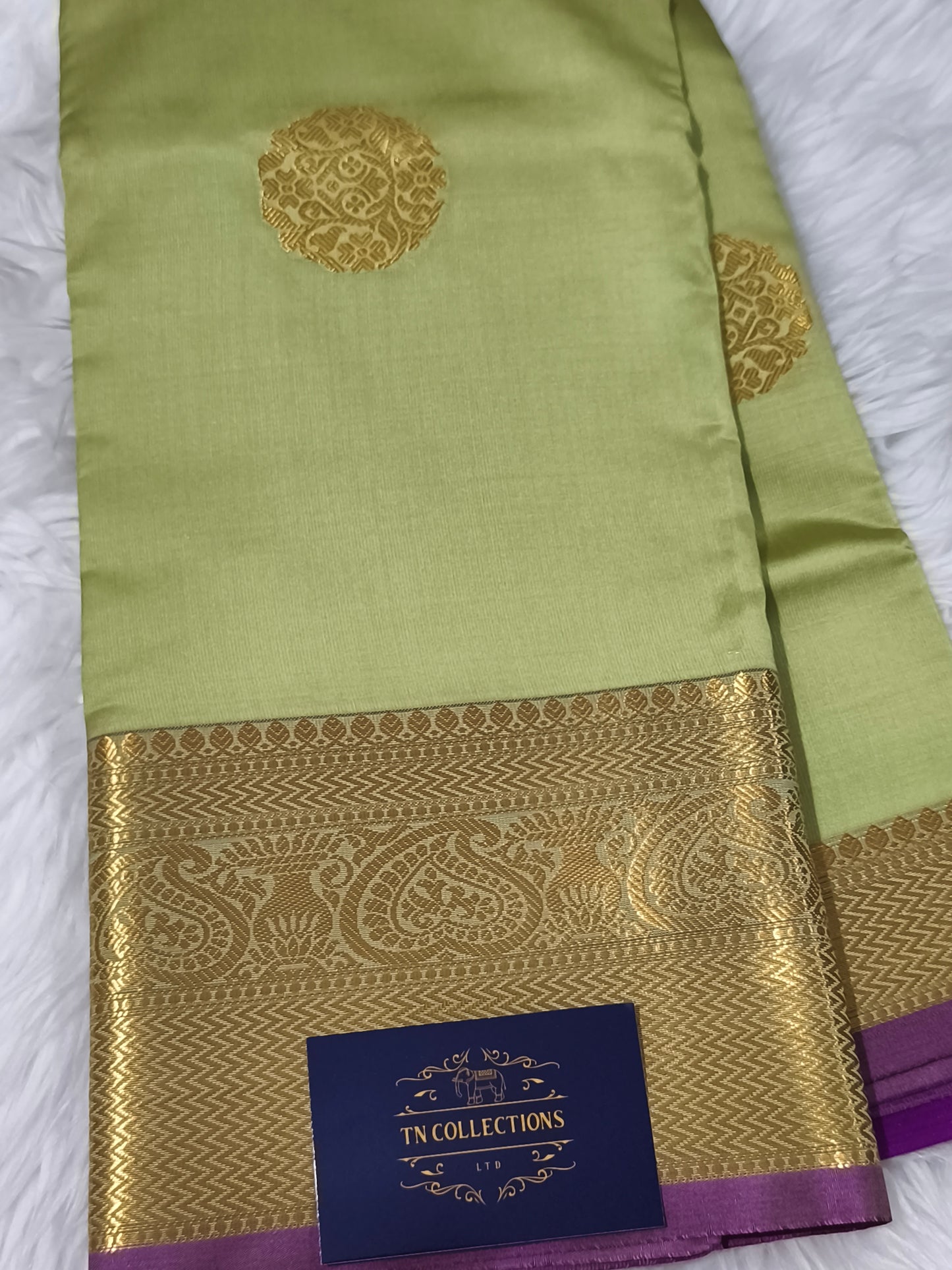 Luxury Semi Soft Silk Saree (Pastel Green)