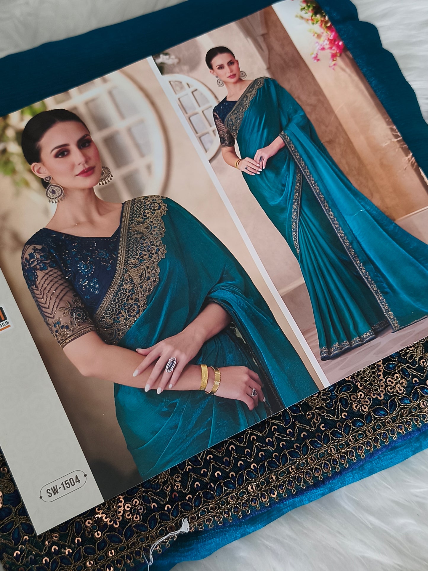 Satin Georgette Designer Party wear Saree