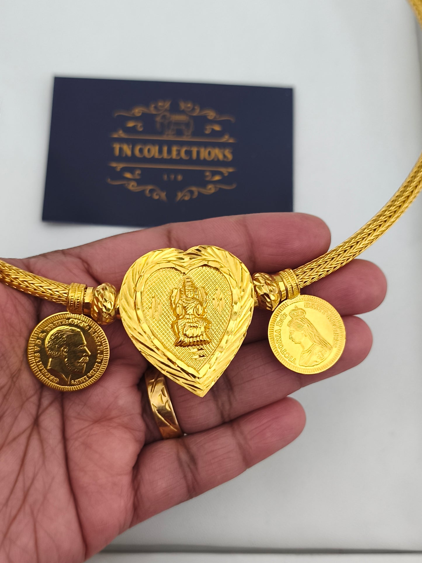 22ct Gold plated Traditional Heart shaped Amman Thalikodi