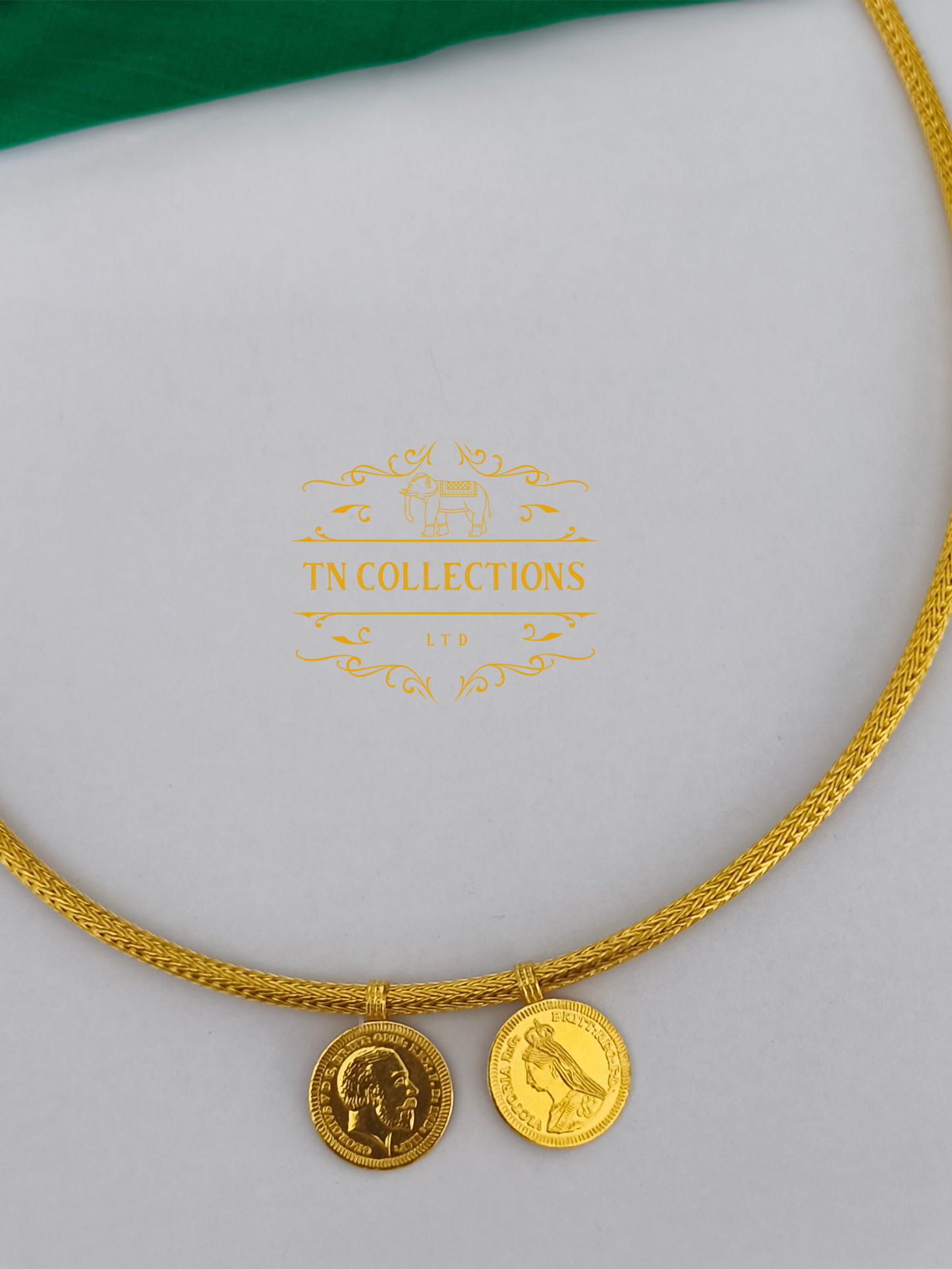 22ct Gold Plated Traditional Christian Thalikodi with Coins (9-11 Pawn thickness)