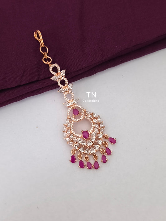 Rose gold finish Nethichuddi (Tikka)