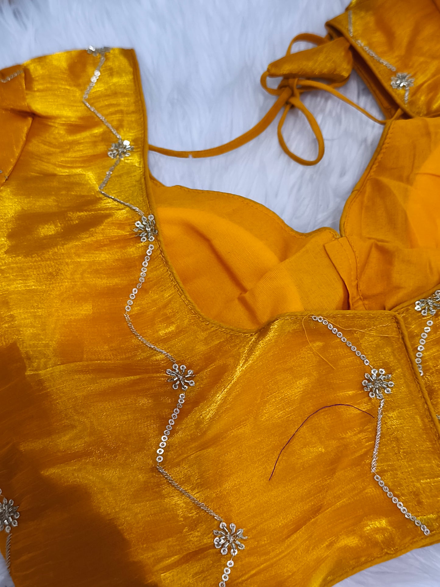 Readymade Saree Blouse (Yellow)