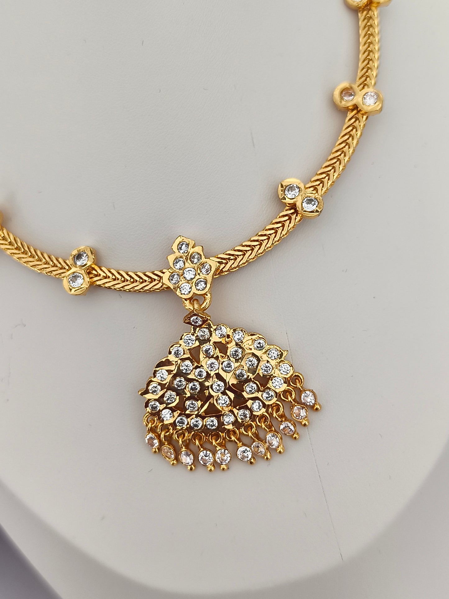 Impon Traditional Attiyal (Full White stones)