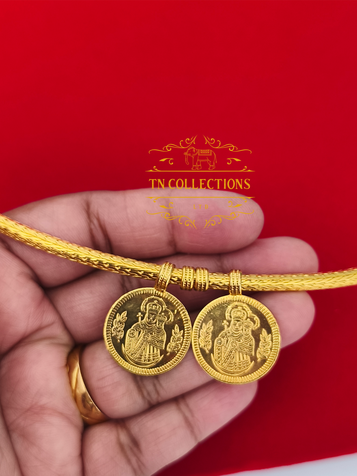 22ct Gold Plated Traditional Christian Thalikodi with Coins (Approx 7-9 Pawn thickness)