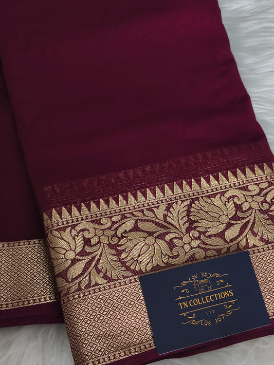 Maroon Soft lightweight Chiffon Sarees