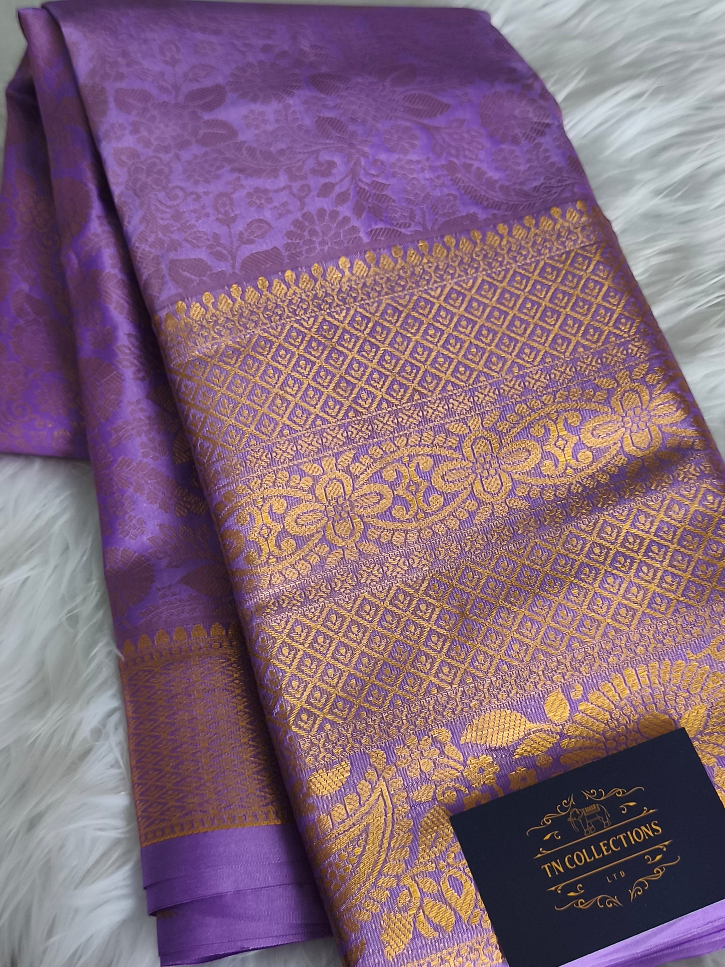 Lavender Kanchi Semi Silk Saree