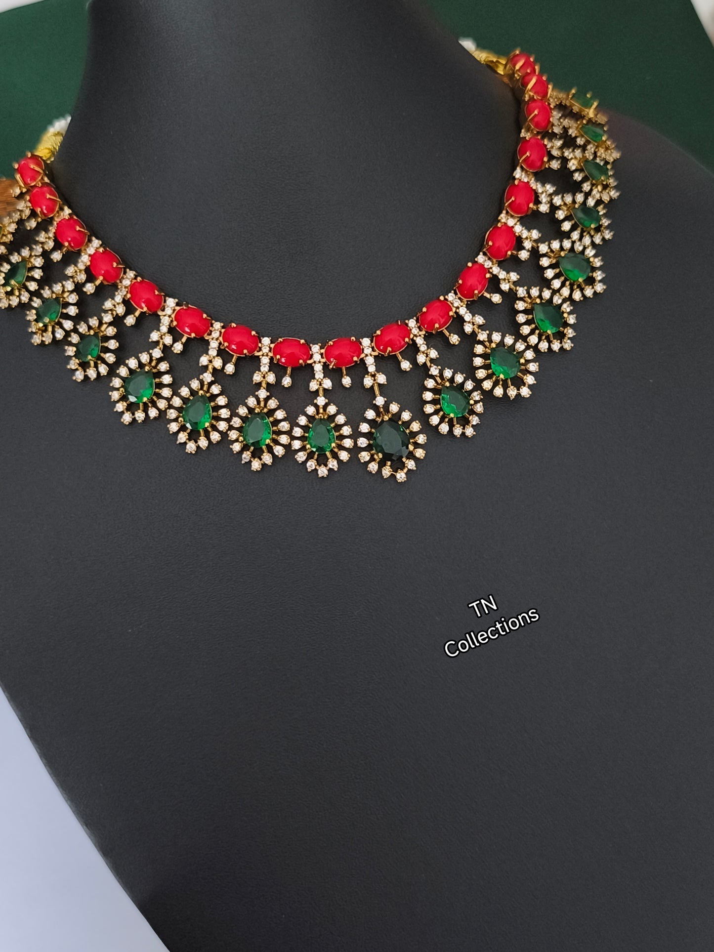 Diamond Finish Designer Choker Necklace Set
