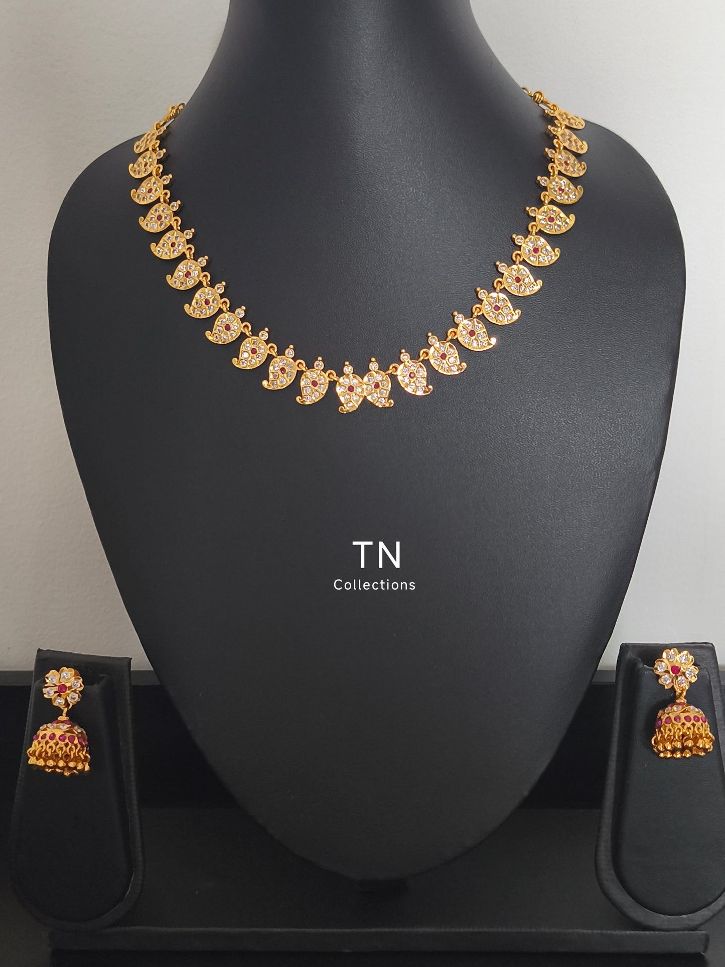 Ruby & white stones Traditional Mango Attiyal