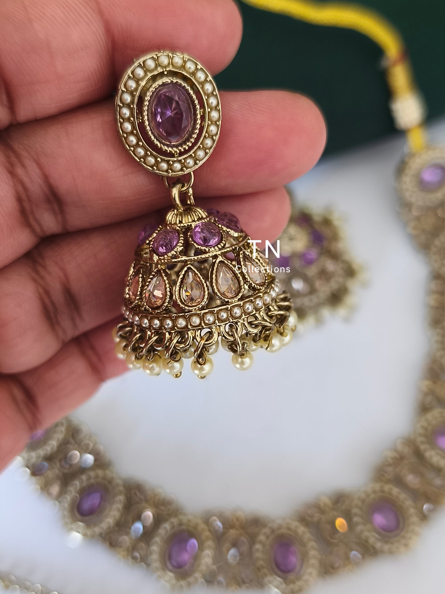 Lavender Choker Necklace Set