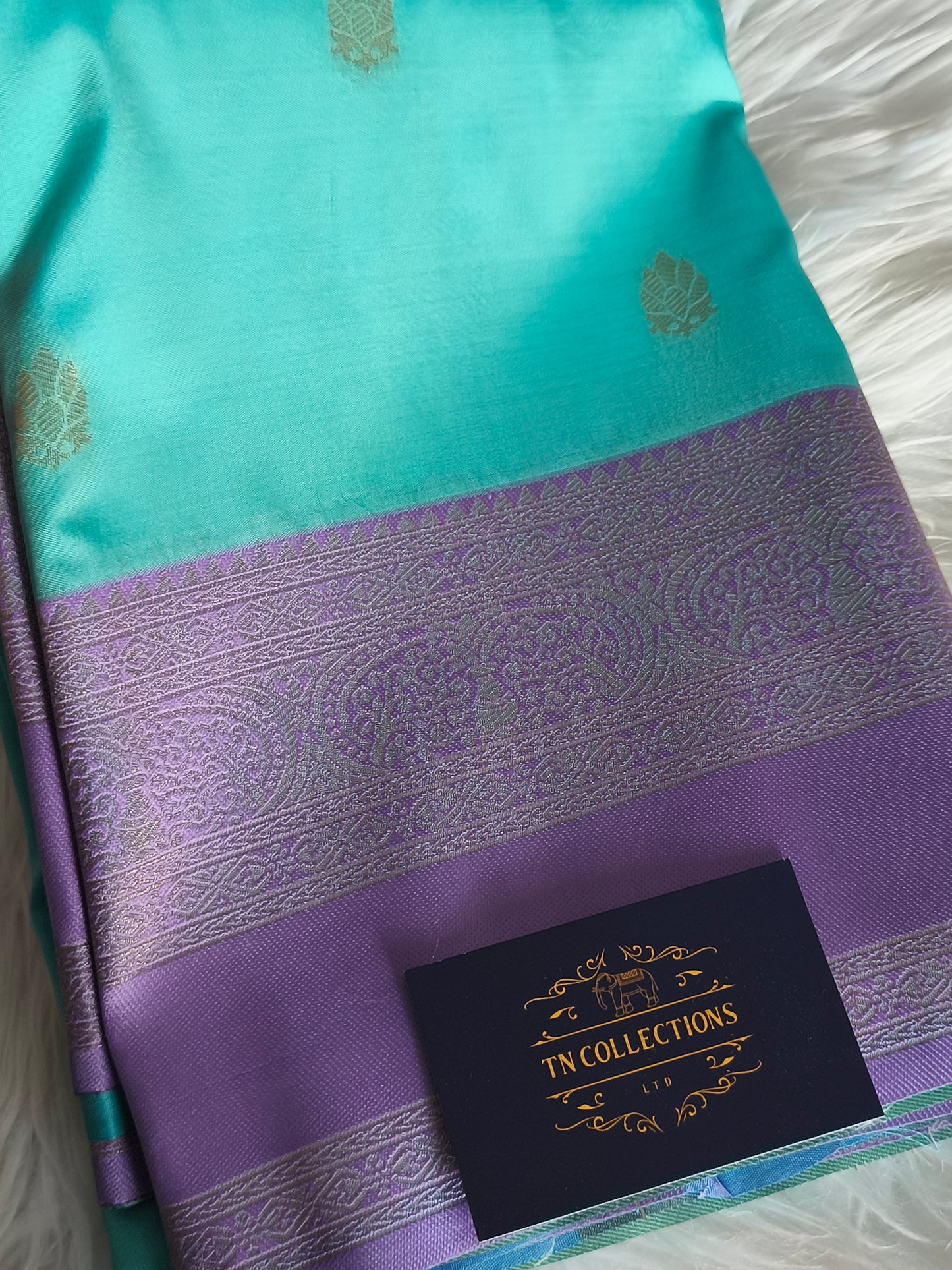 Kanchi Semi Silk Saree with contrast blouse