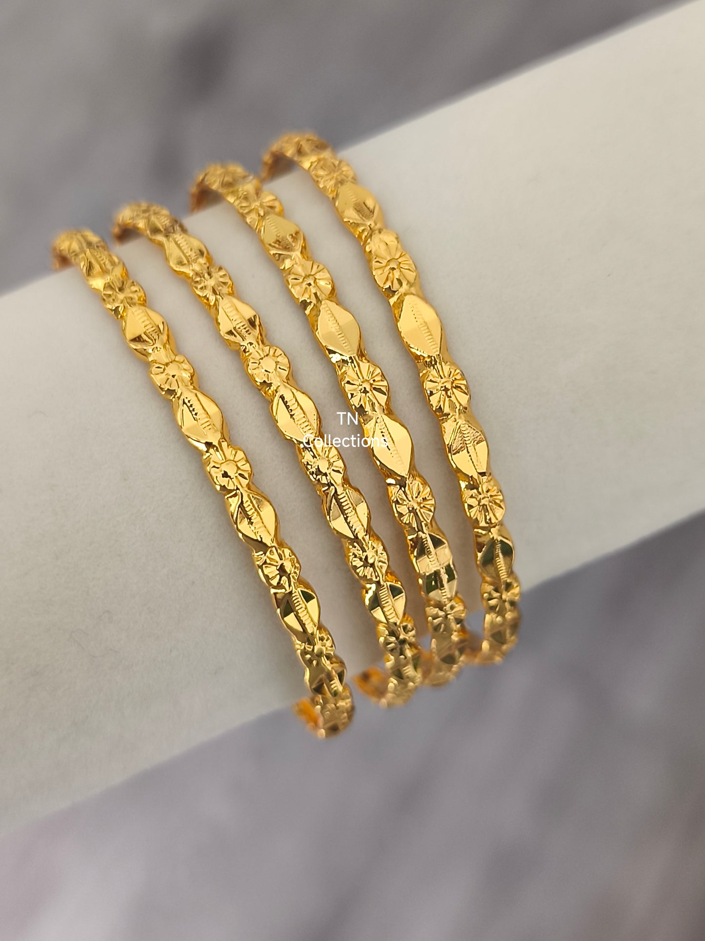 Micro Gold Plated Bombay Bangles Set (Size 2.6)