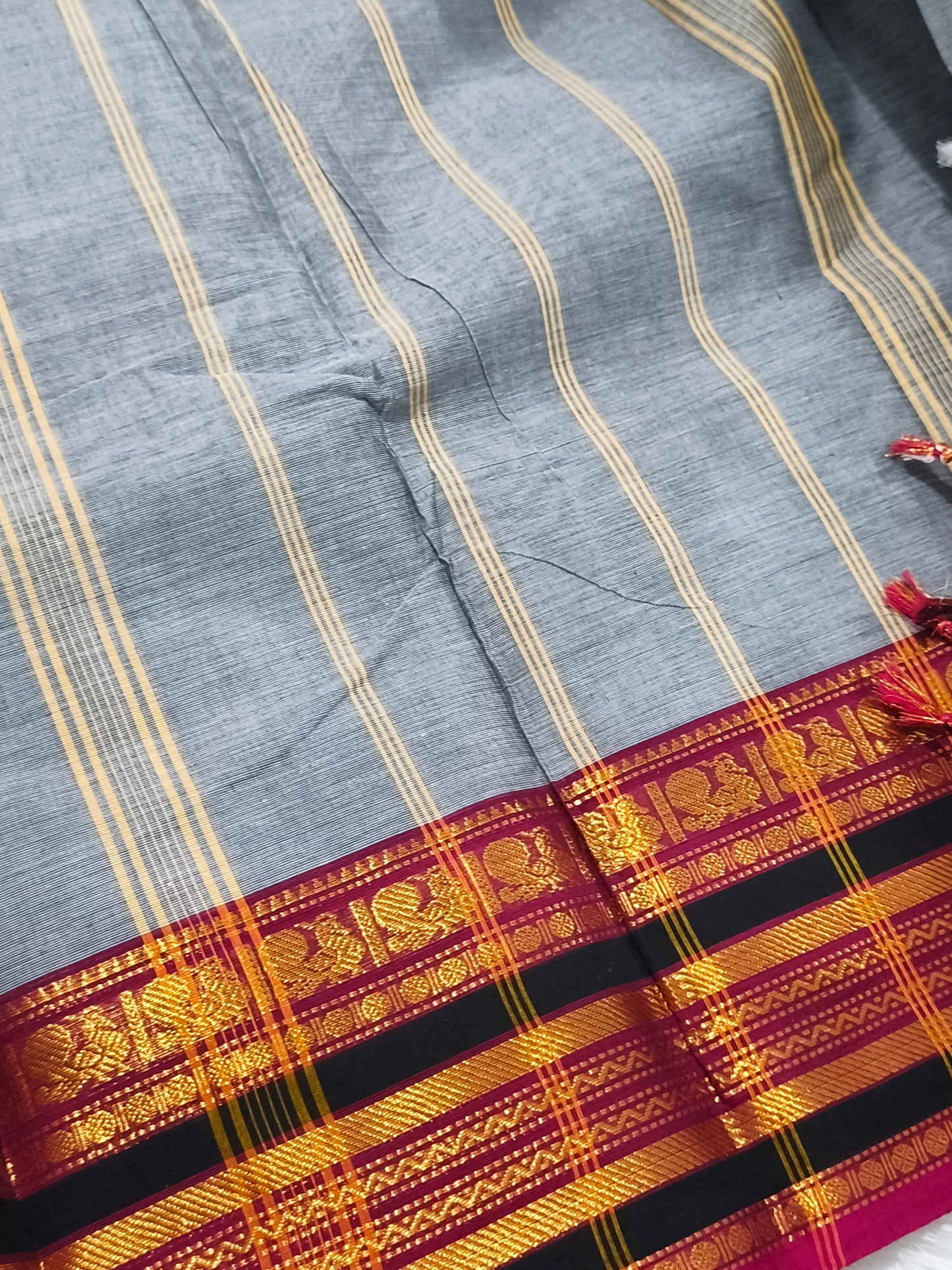 Pure Kanchi Cotton Saree with running blouse