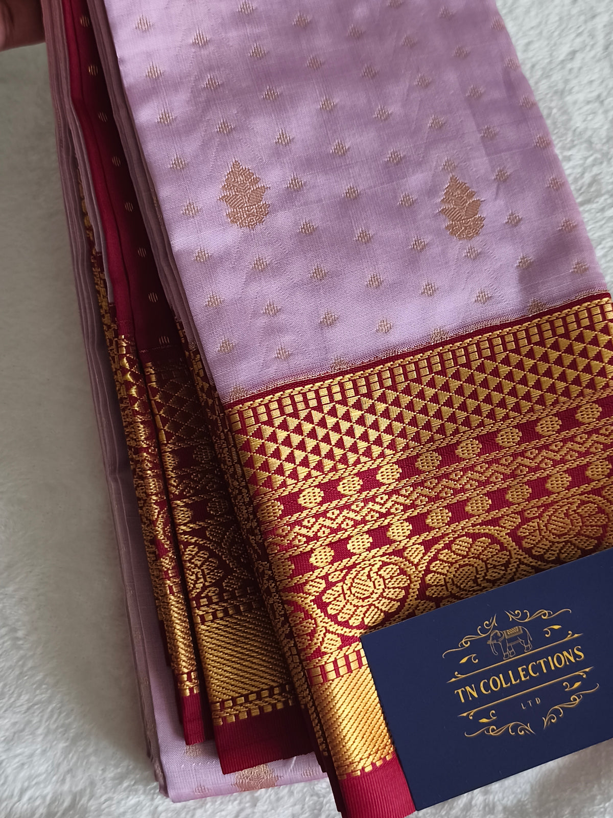 Premium kanchi Semi Silk Saree with contrast blouse