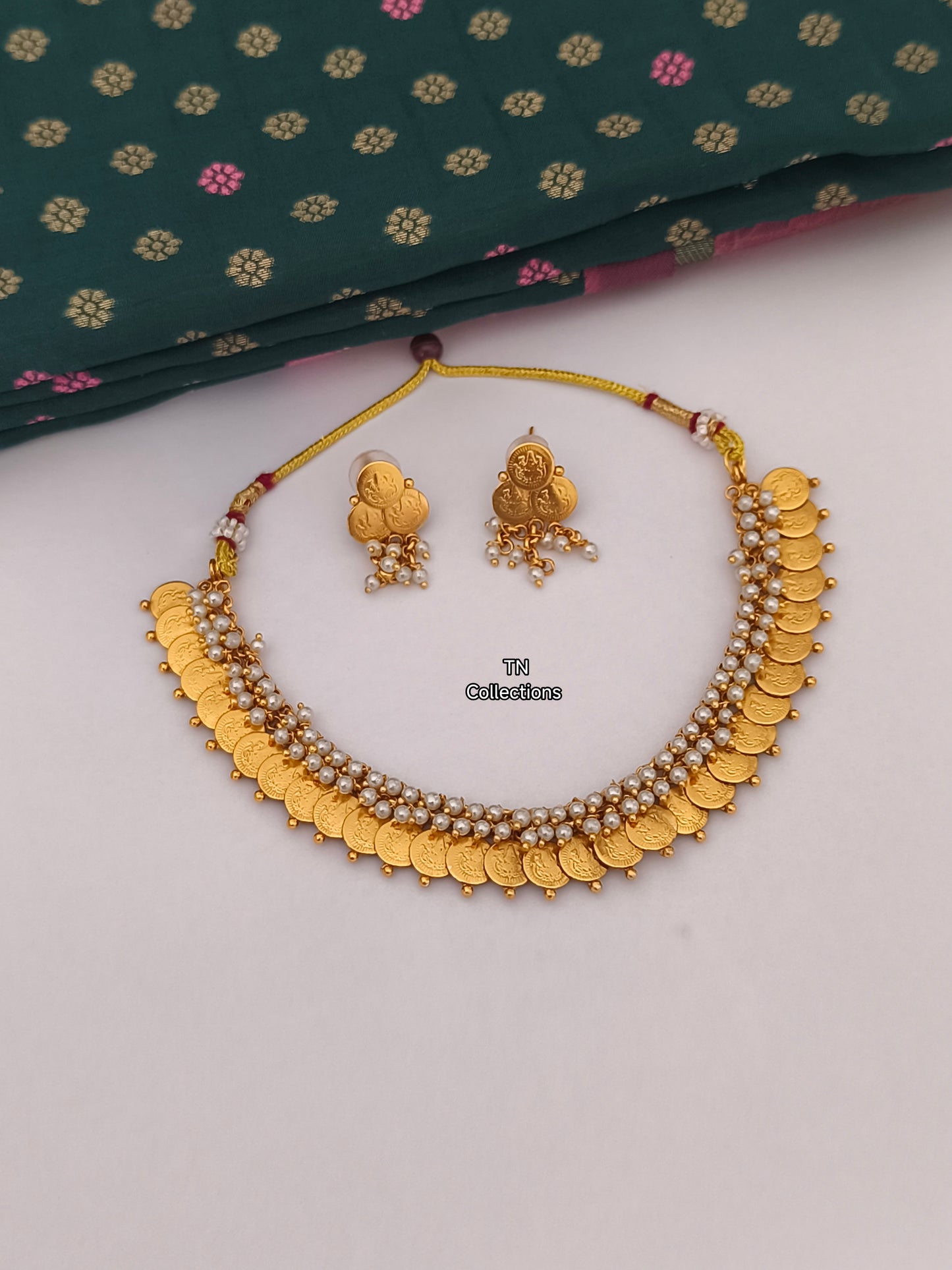 Matte Finish Coin Necklace set