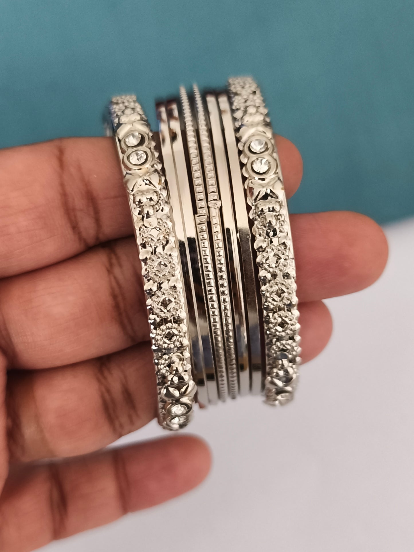 Silver Bangles Set