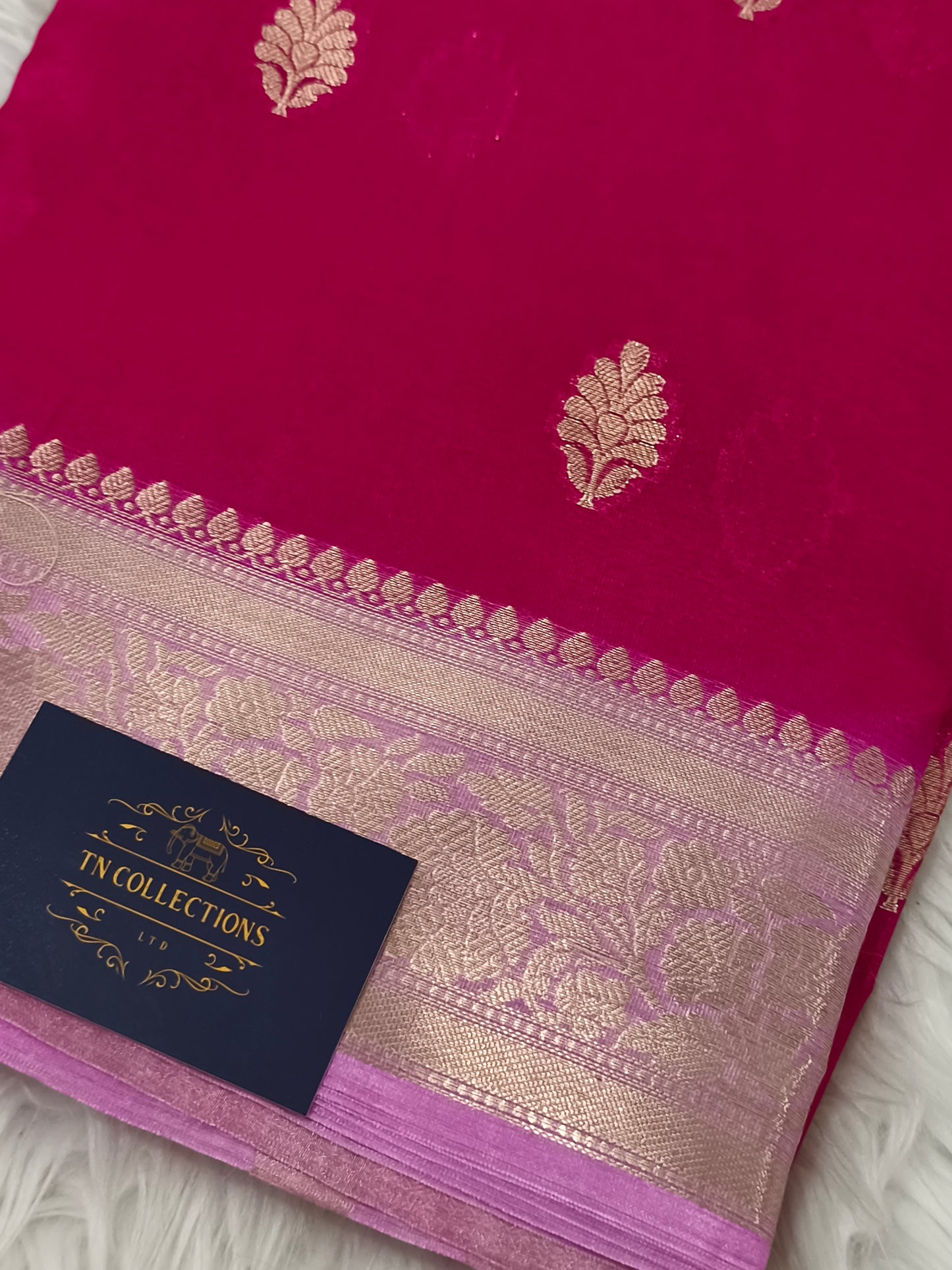 Banarasi Warm Silk Saree (Dark Pink)