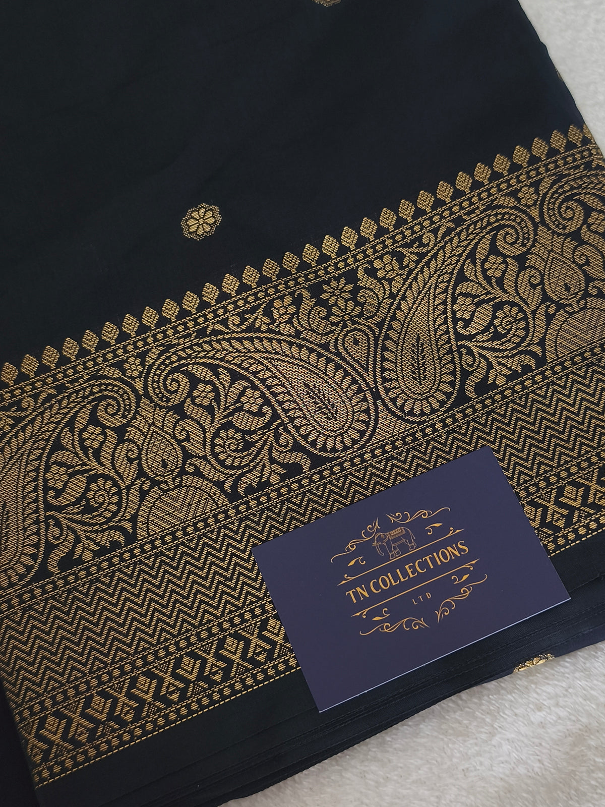 Banarasi semi katan soft silk saree (Black)