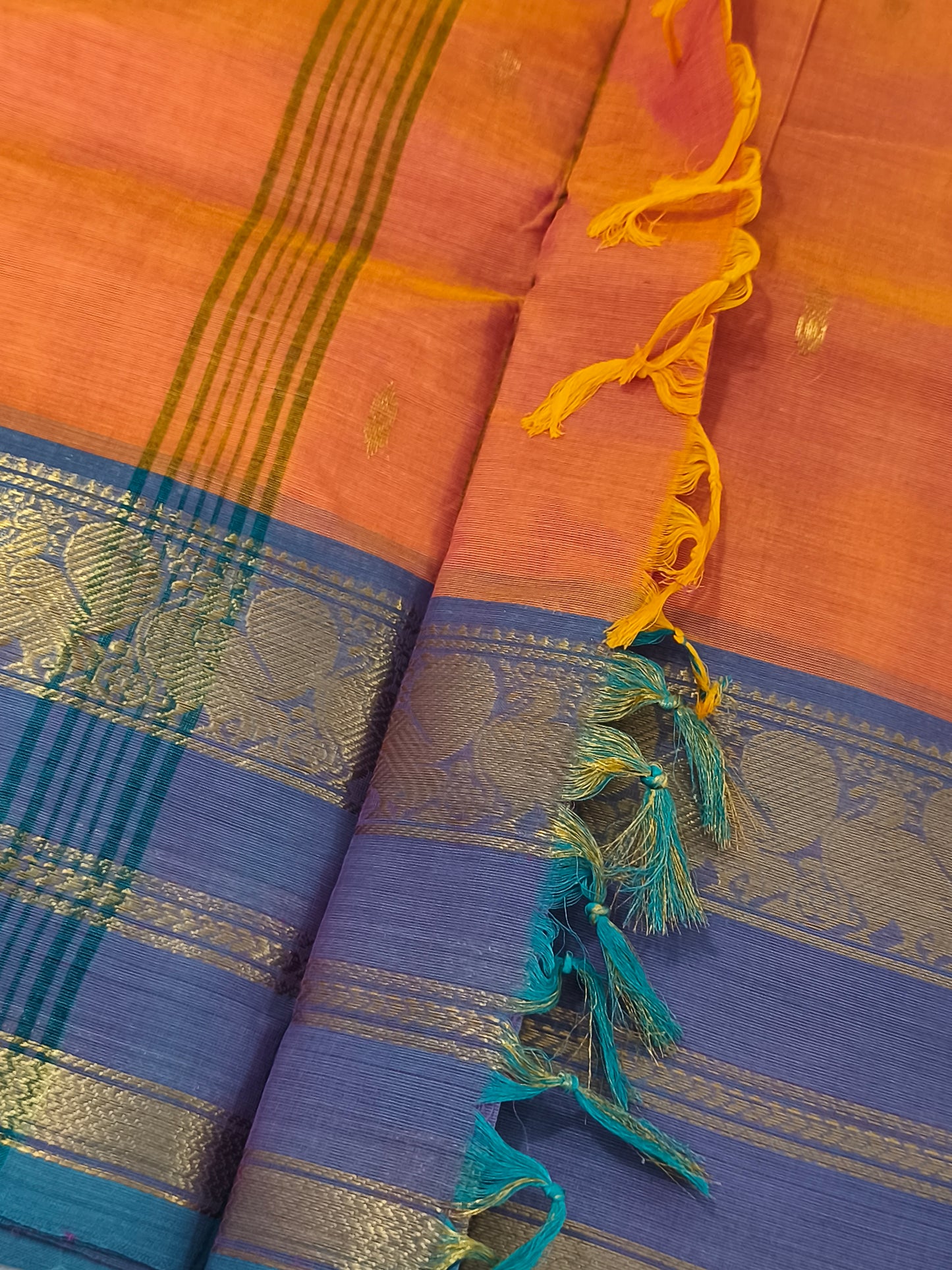 Pure handloom kanchi cotton saree
