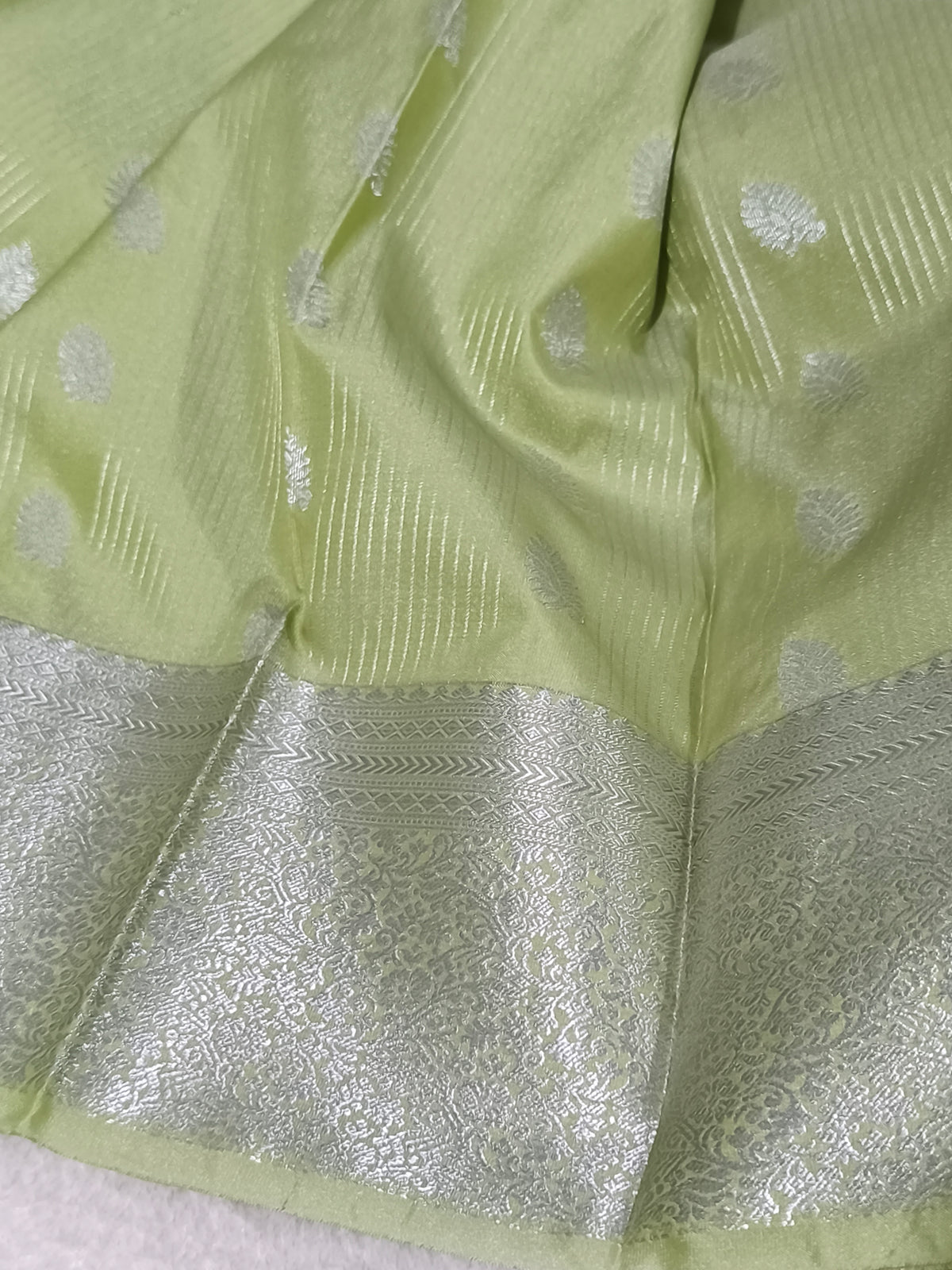 Kanchi Semi silk saree (Silver zari)