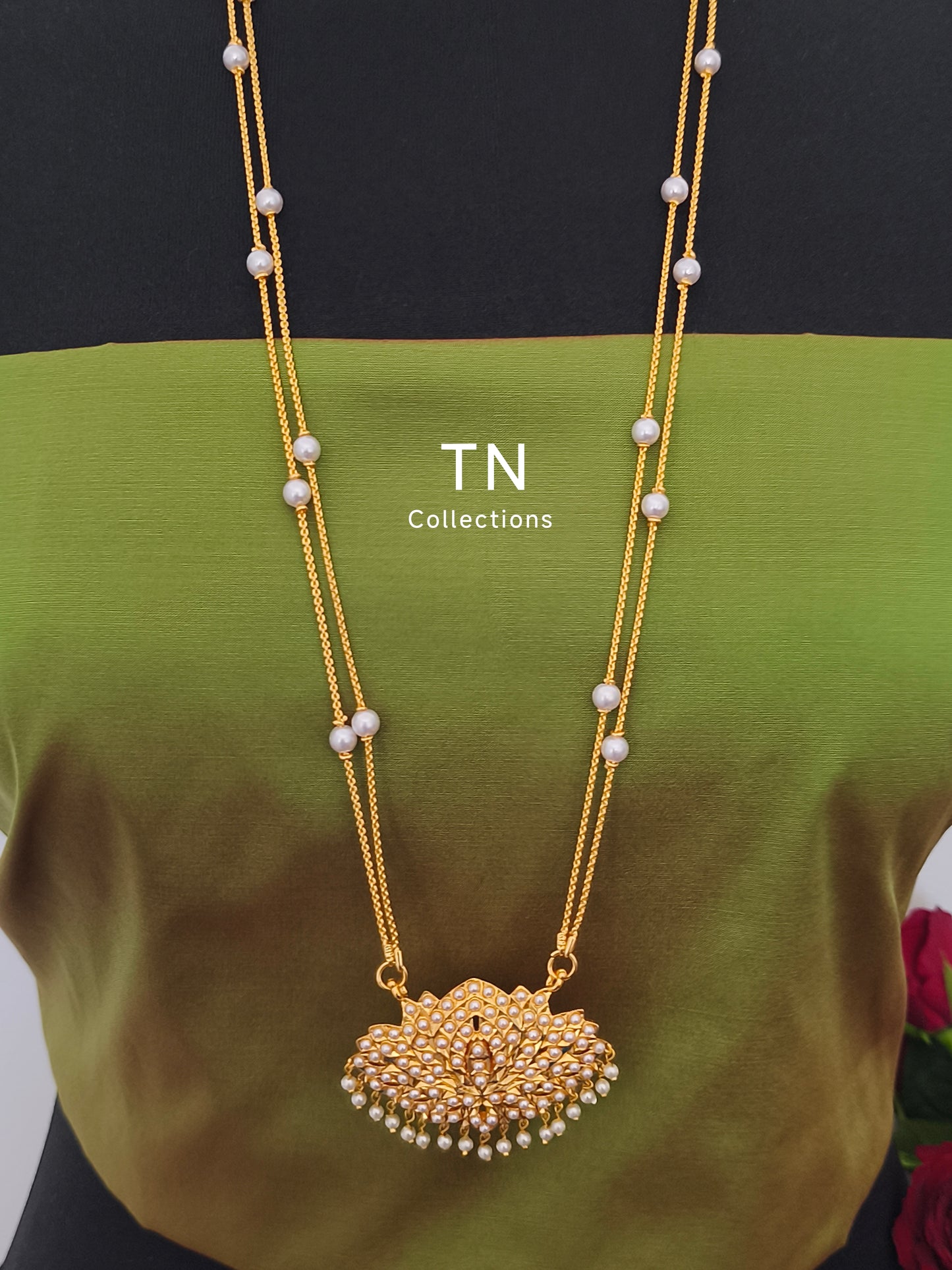Micro gold plated Traditional shell pearl Pathakkam