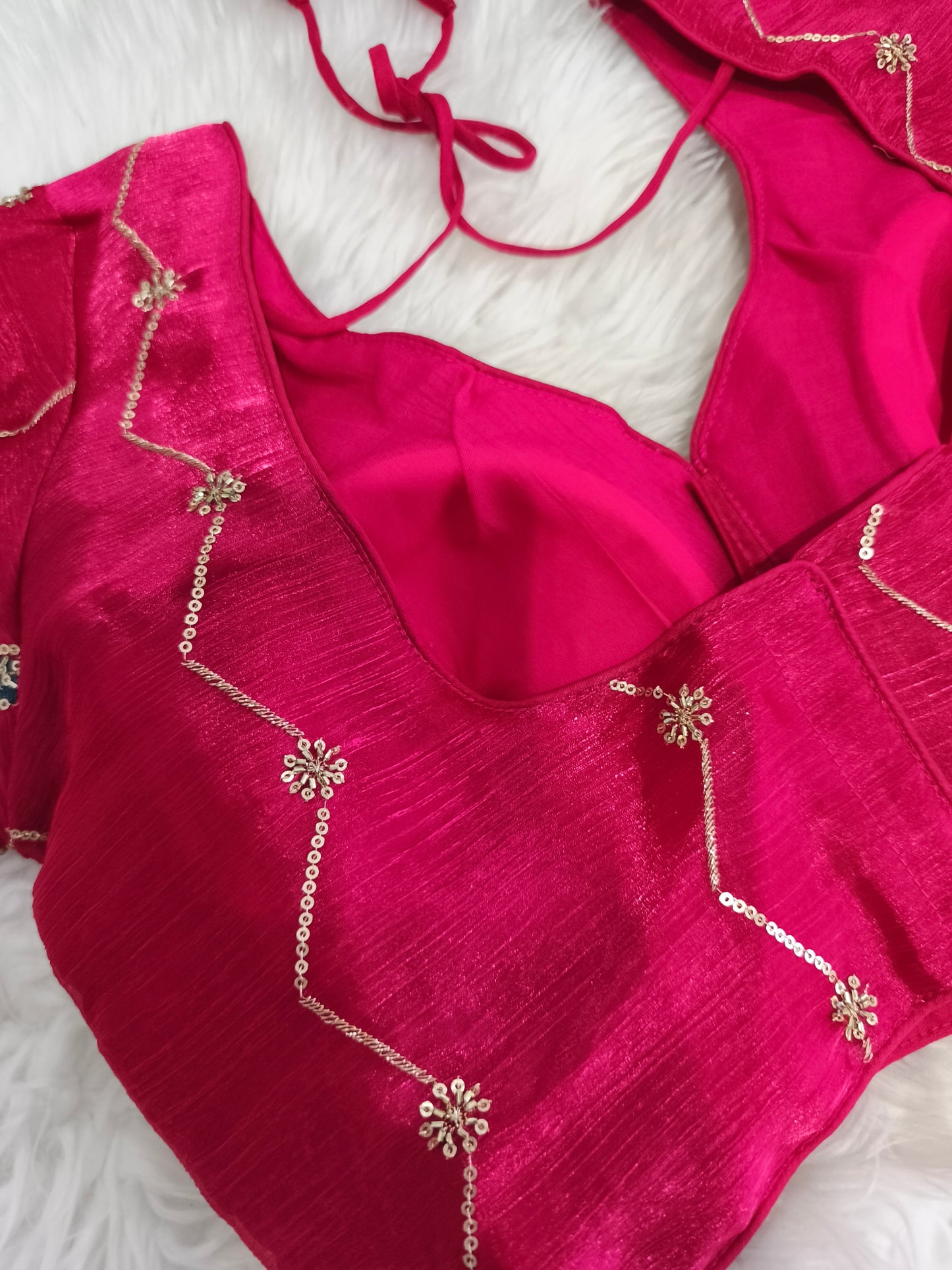 Readymade Saree Blouse (Pink)