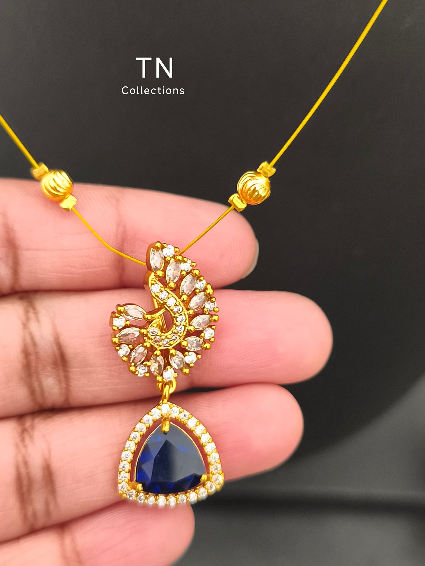 Matte Finish Indo western Invisible Necklace with earrings