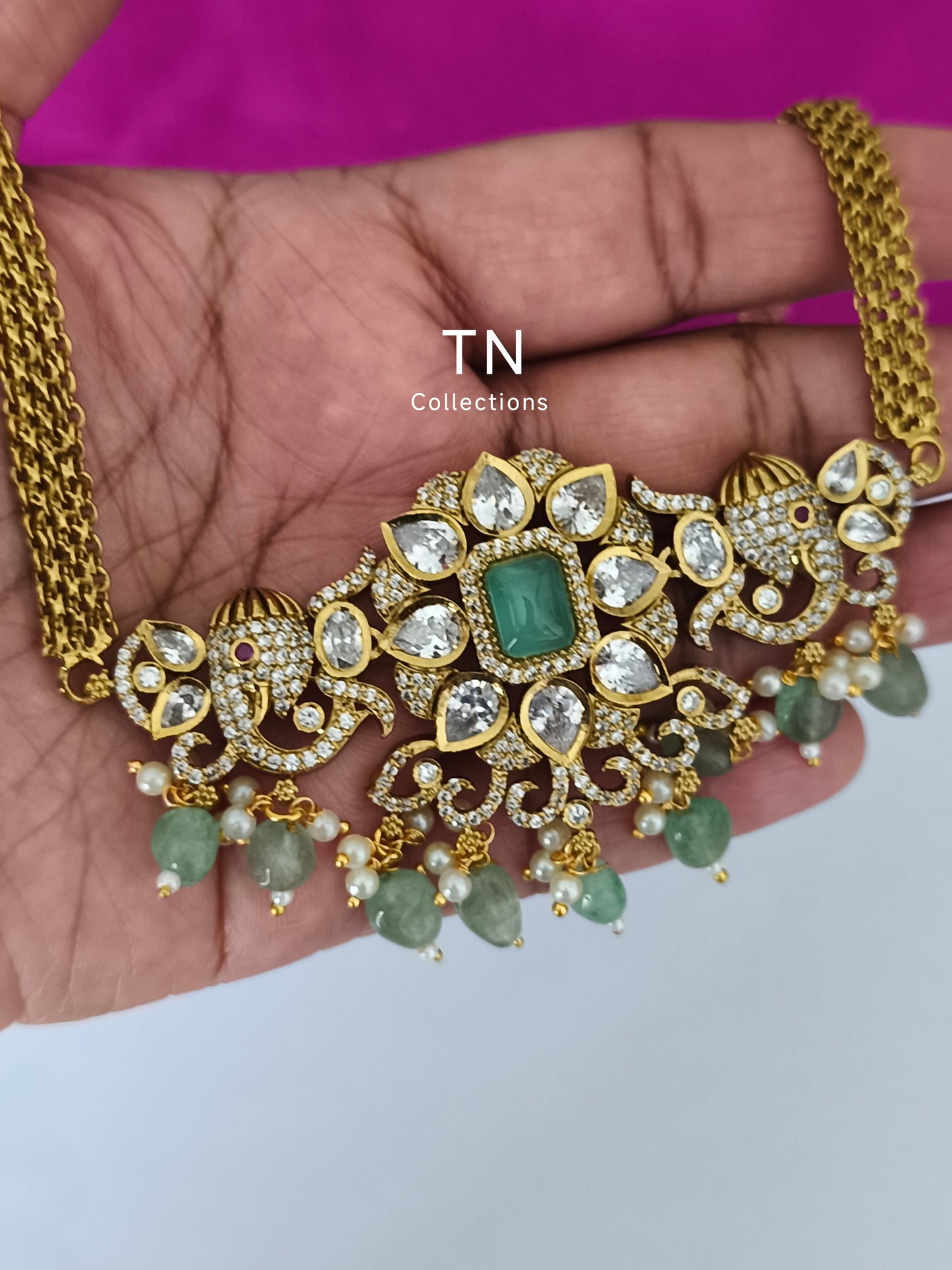 Victorian Finish Choker with earrings
