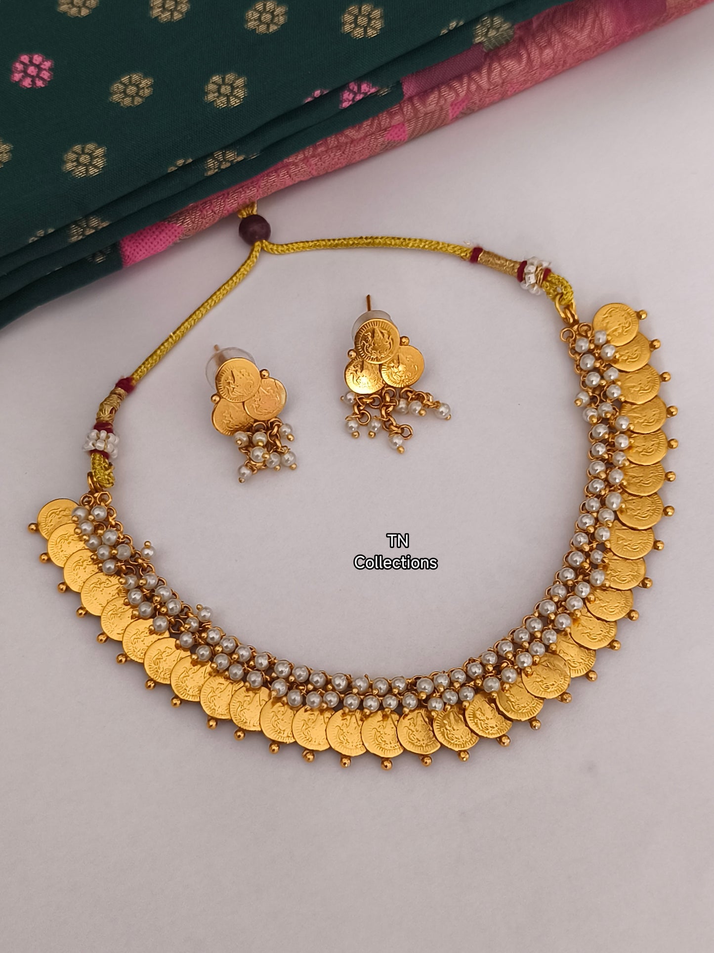 Matte Finish Coin Necklace set