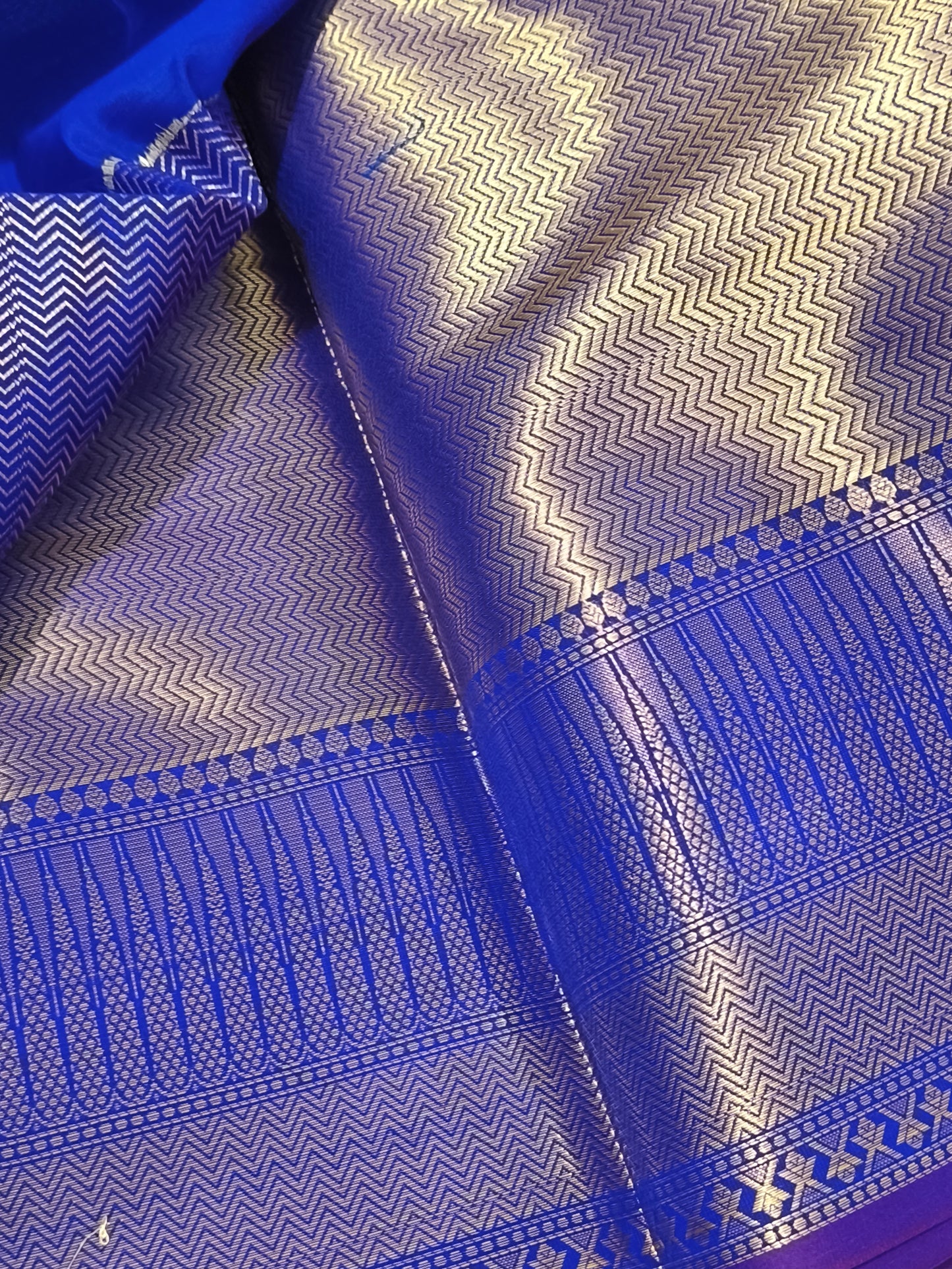Blue Banarasi Semi kataan Soft Silk