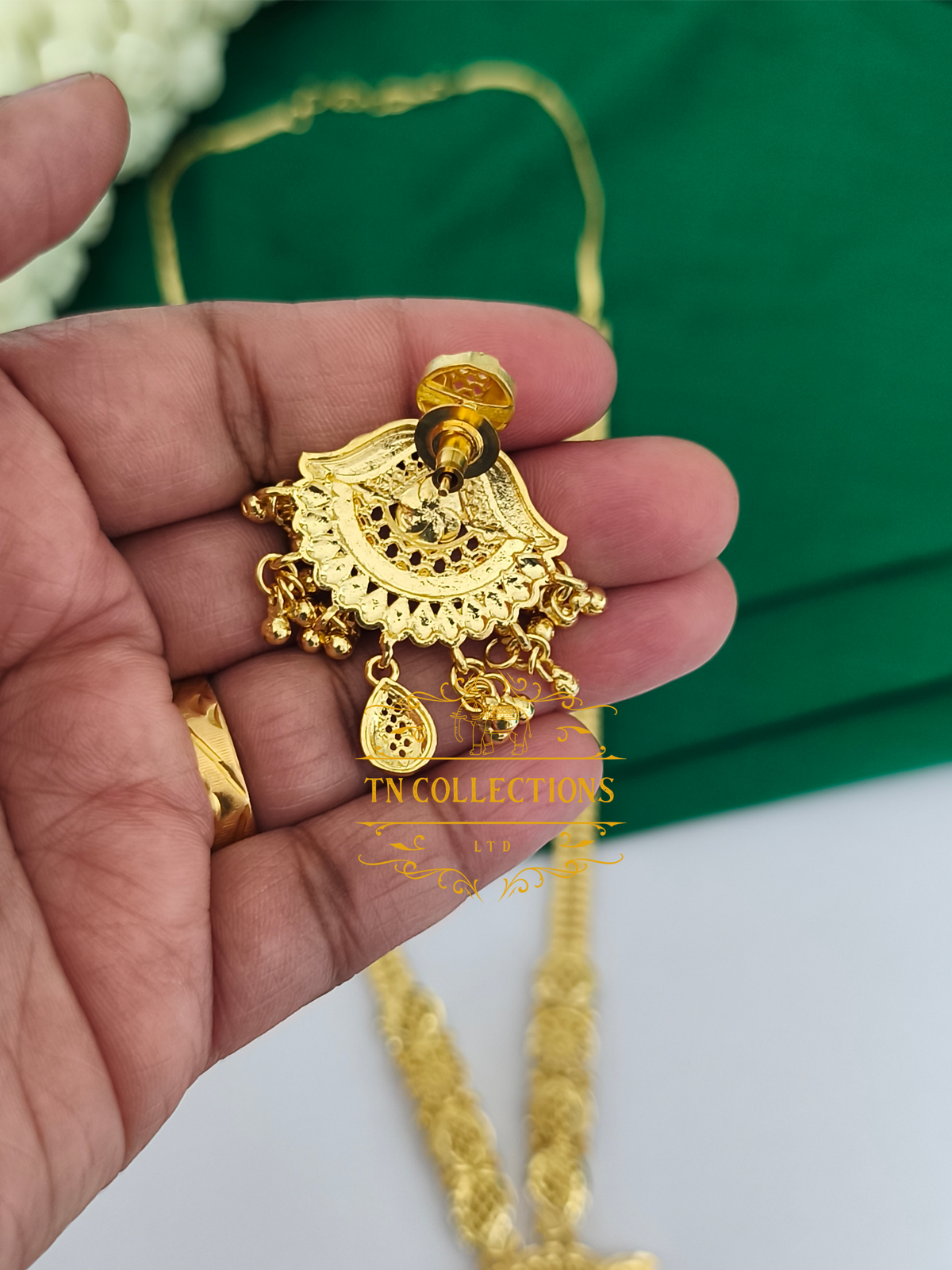 One Gram Gold Forming Haaram with Earrings