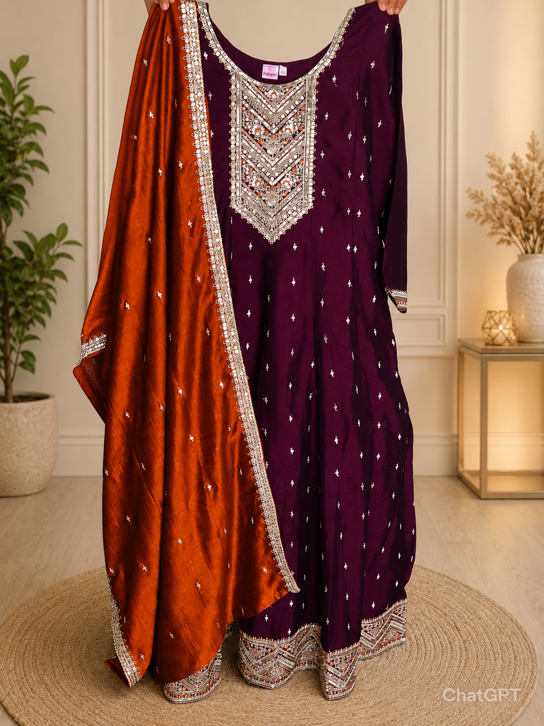 Grand 3pcs Party wear Anarkali Dress