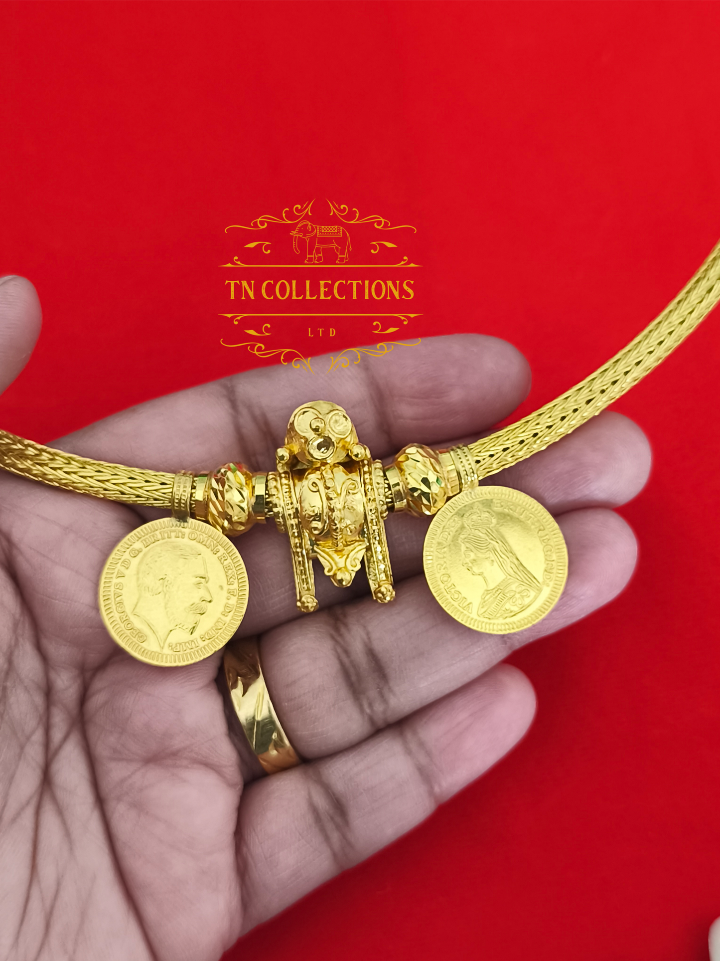 22ct Gold plated Traditional Vaira Thalikodi with kombu thali (Peacock Design Mugappu)