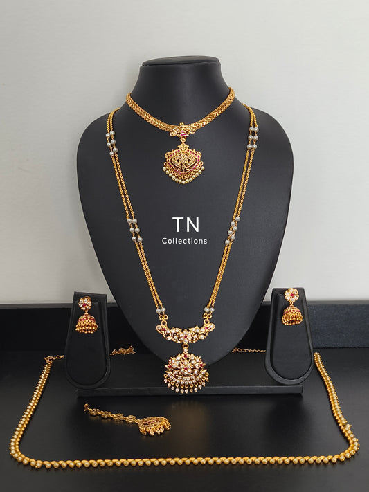 Micro gold plated Traditional Semi Bridal pathakkam Set