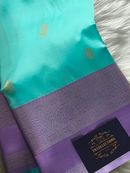 Kanchi Semi Silk Saree with contrast blouse