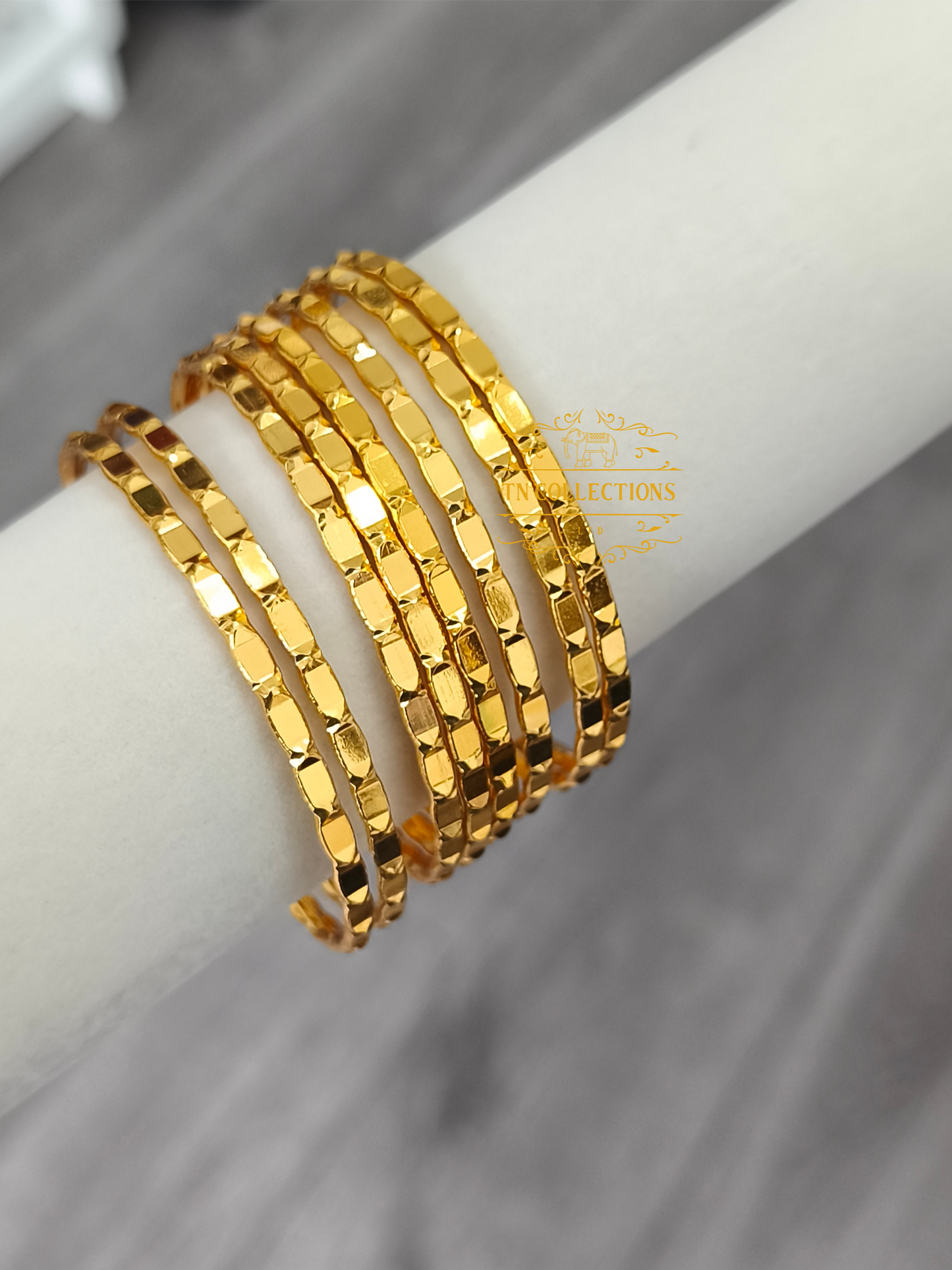 Micro Gold Plated Bombay Bangles Set (Size 2.8)