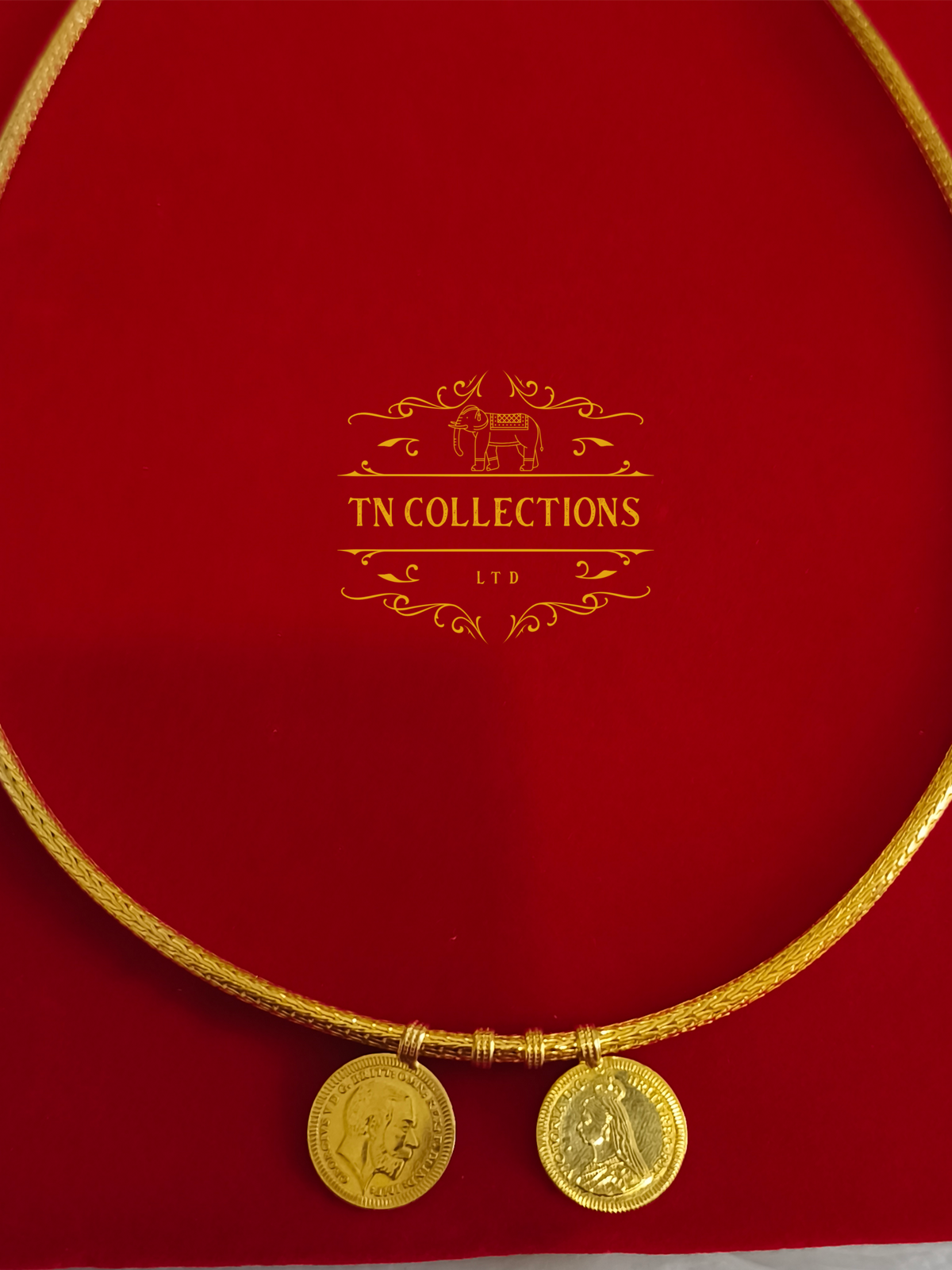22ct Gold Plated Traditional Hindu Thalikodi with Coins (Approx 7 - 9 Pawn thickness)