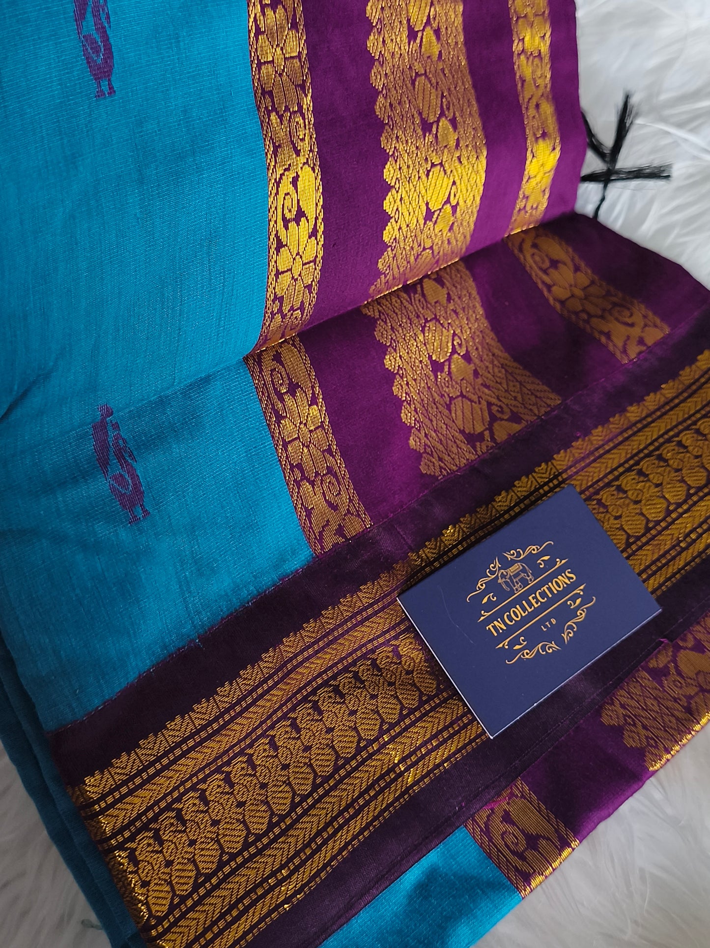 Blue Kalyani Cotton Pattu Saree