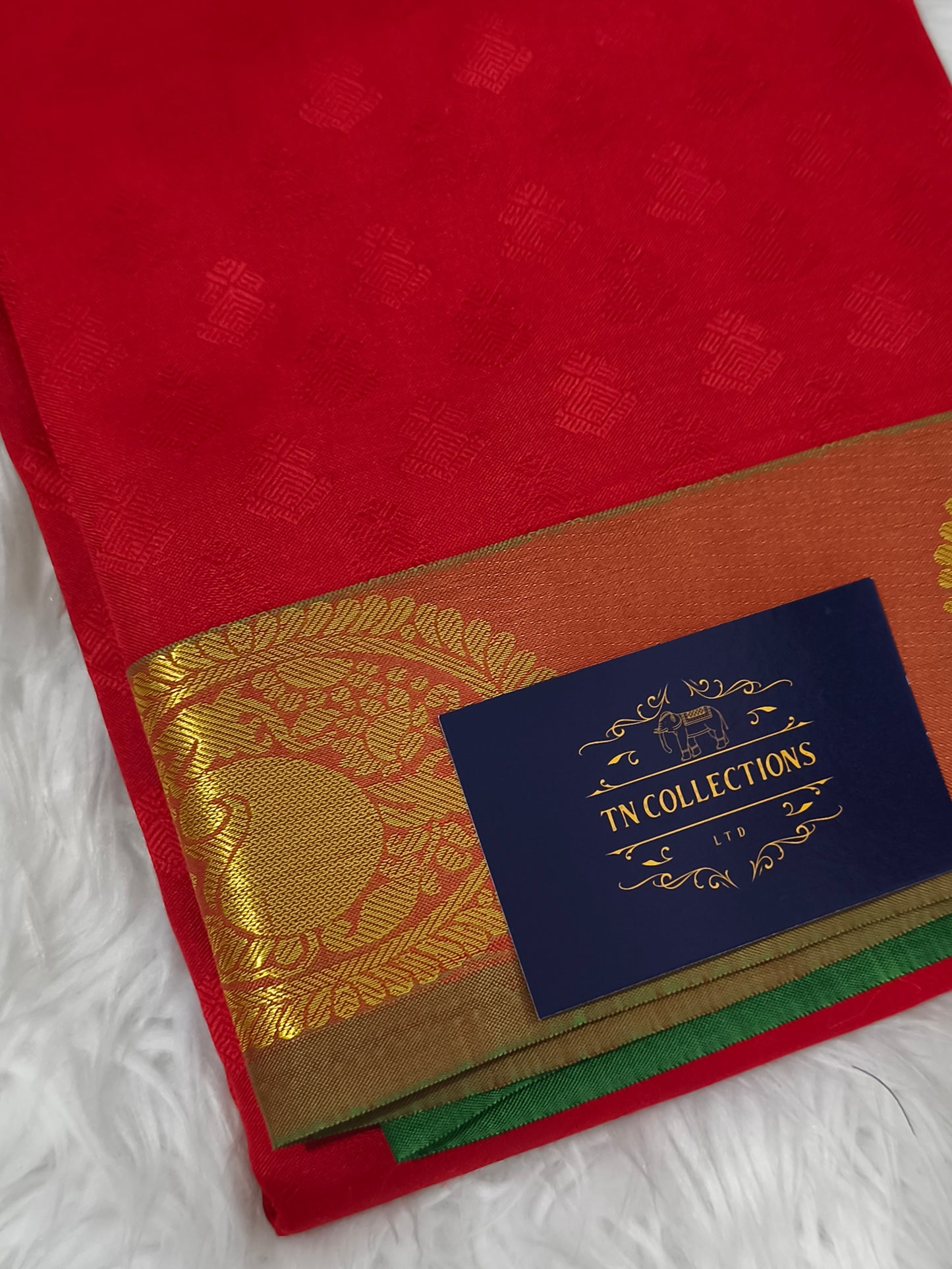 Semi soft silk saree (Red)