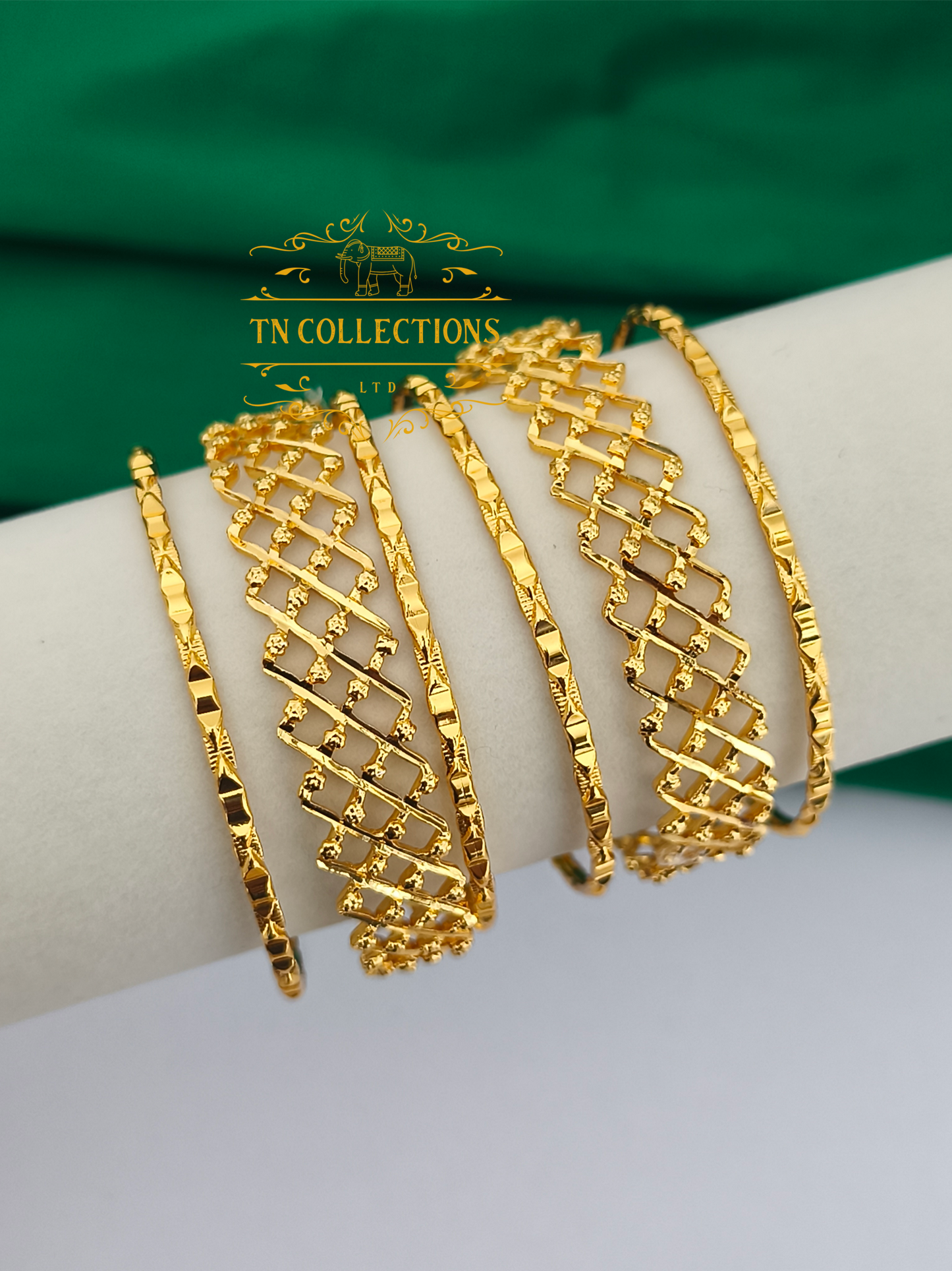 Micro Gold-Plated Trendy  Bangles Set (Size 2.6 / 2.8)