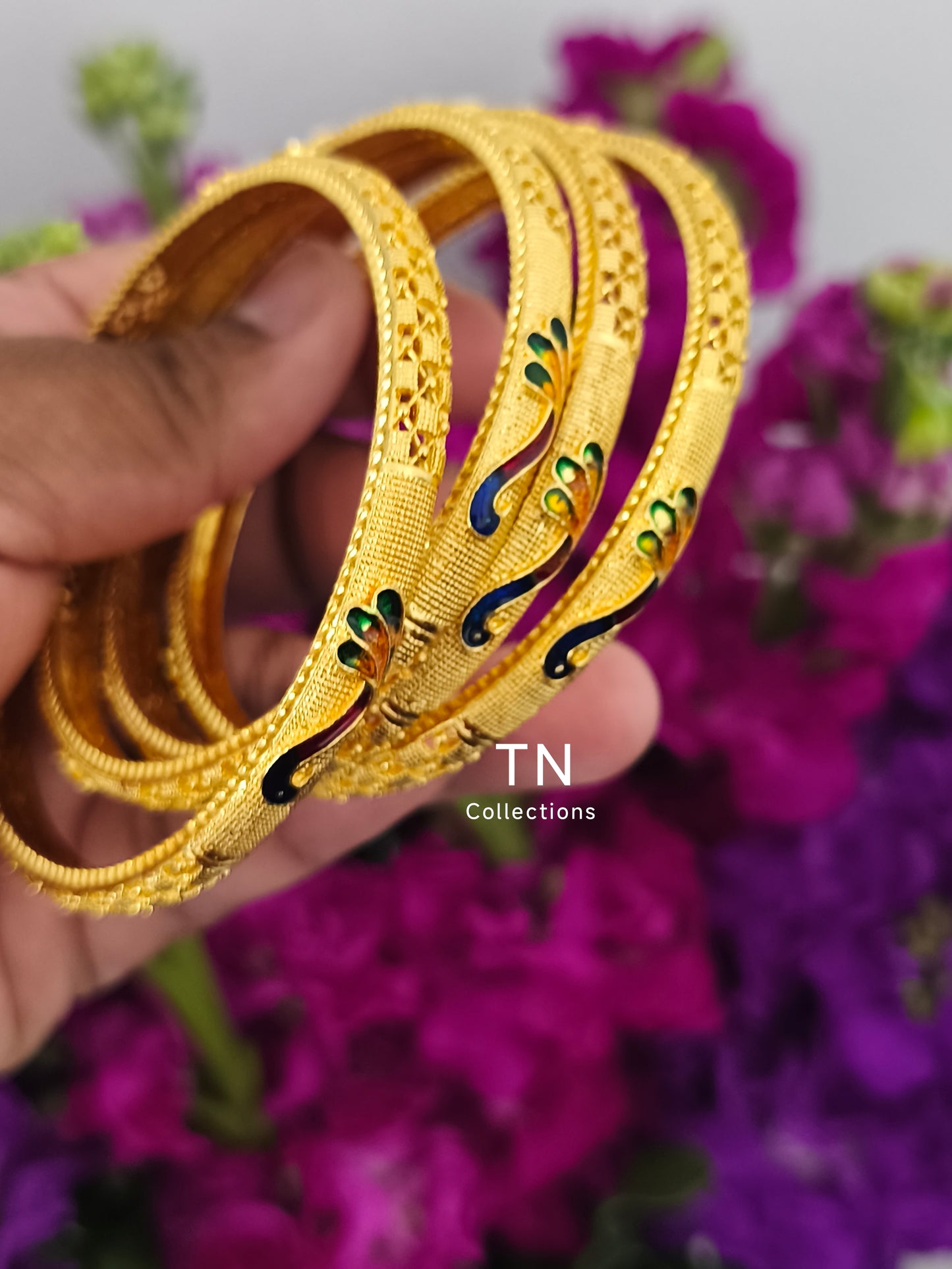 One gram gold plated Peacock Bangles