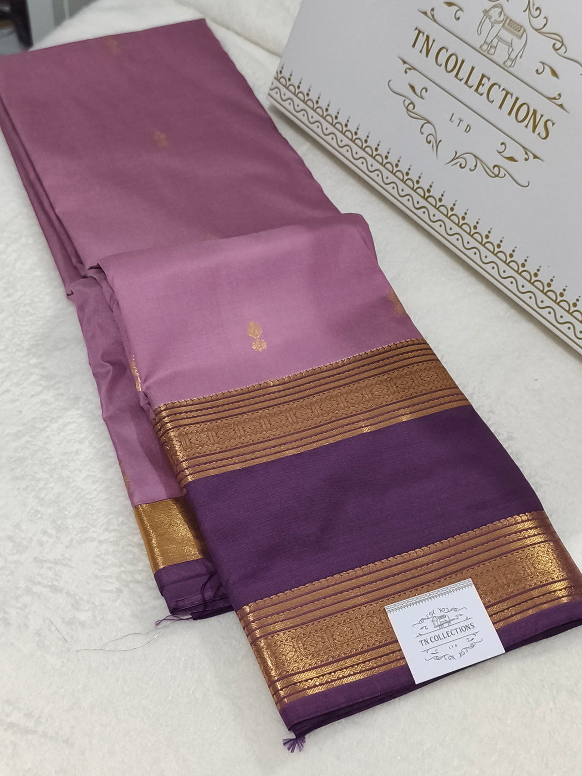 Trendy Semi Soft Silk Saree with contrast blouse and rich pallu