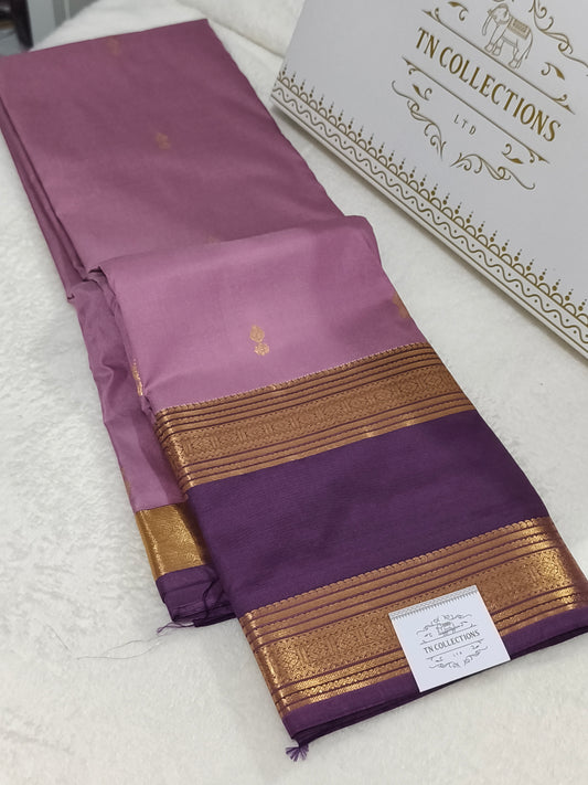Trendy Semi Soft Silk Saree with contrast blouse and rich pallu