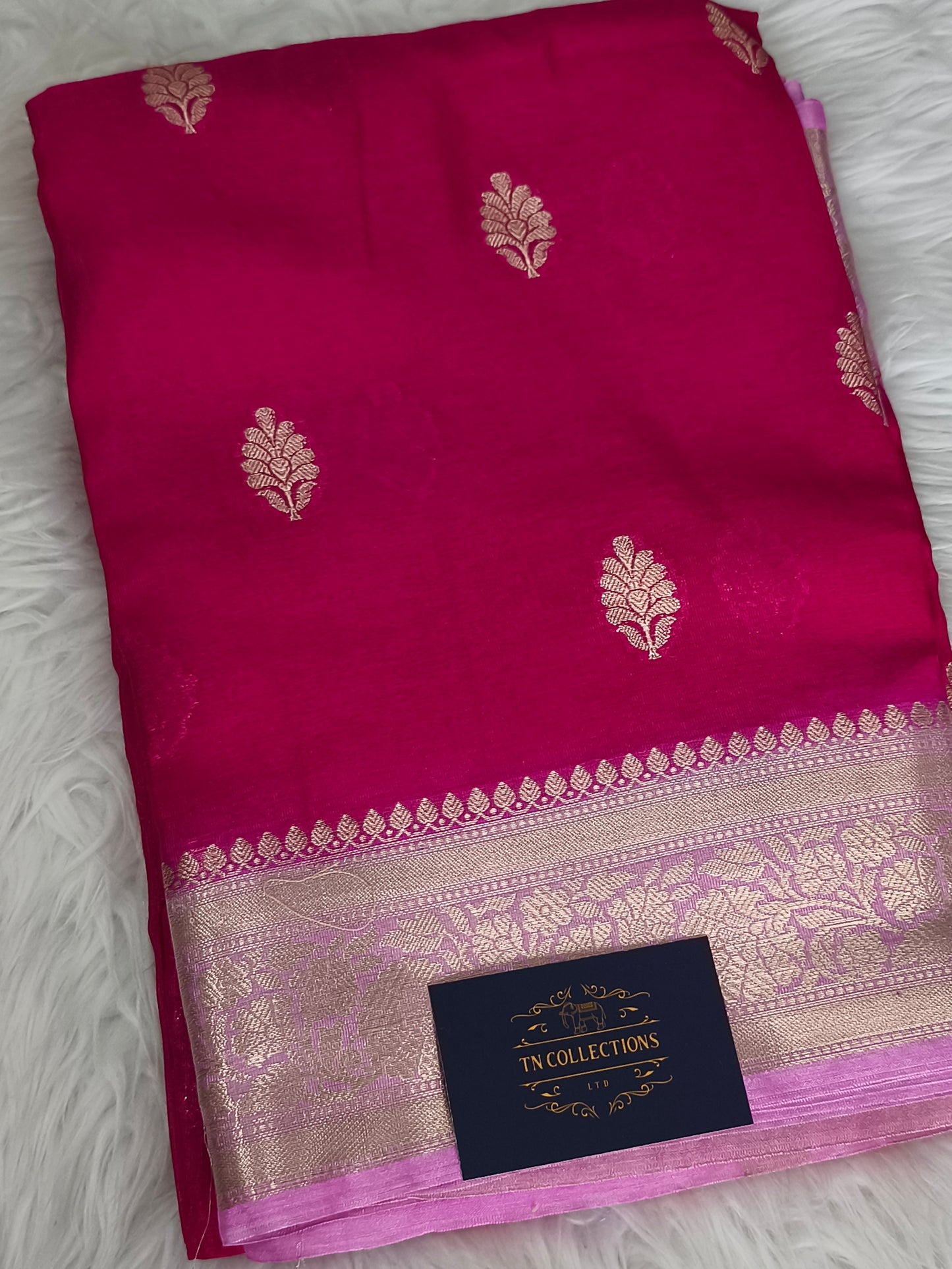 Banarasi Warm Silk Saree (Dark Pink)
