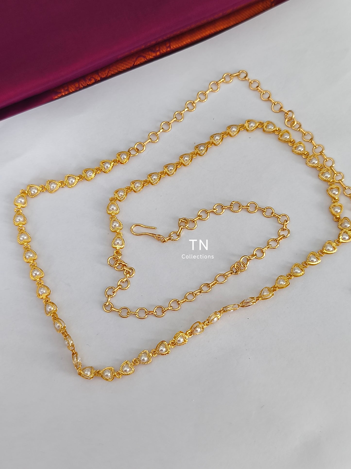 Micro gold plated Shell pearl hip chain