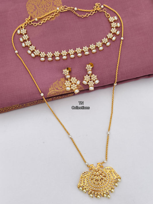 Micro gold plated Shell Pearl Pathakkam Set