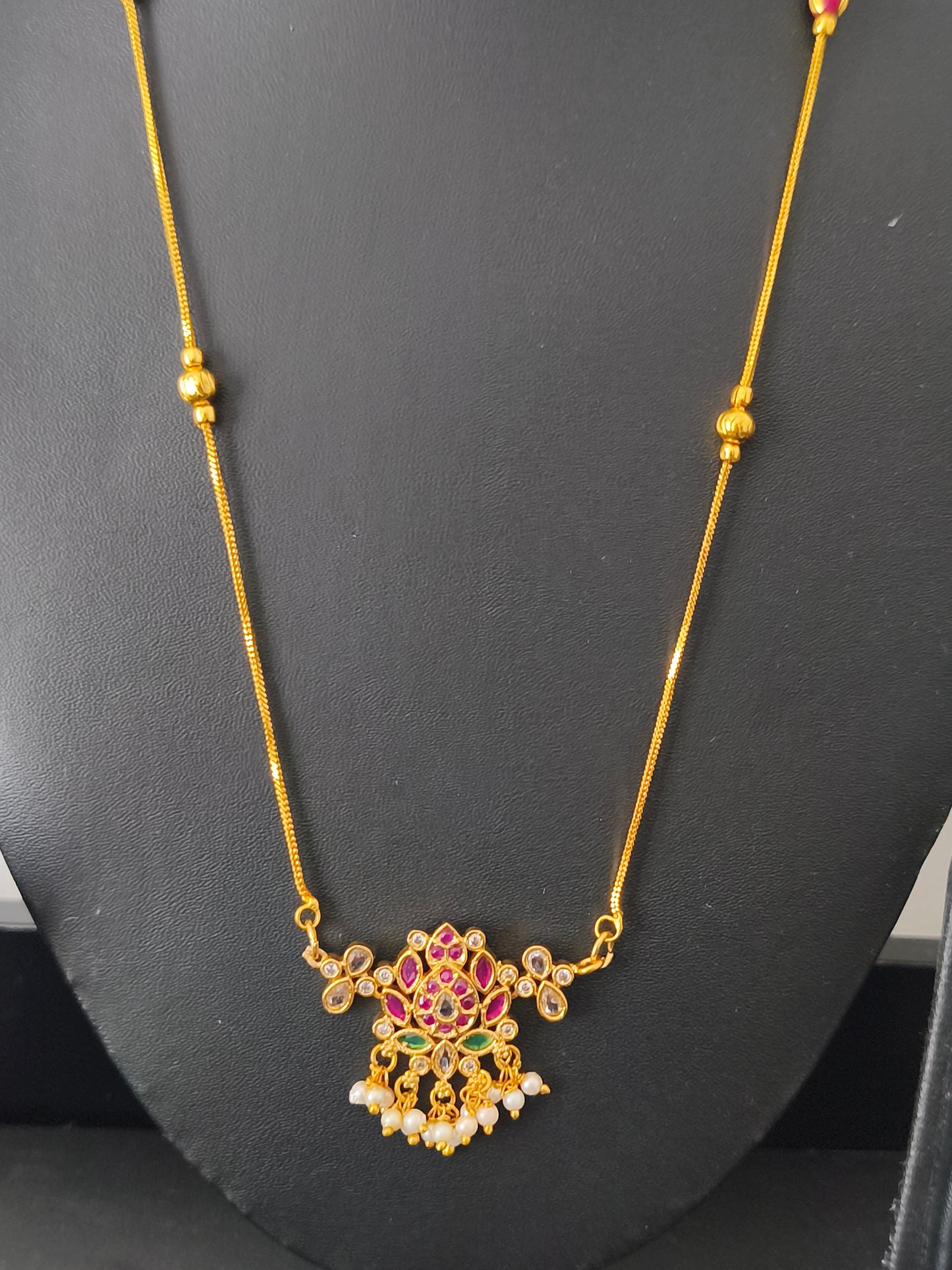 Gold Finish Lotus Chain