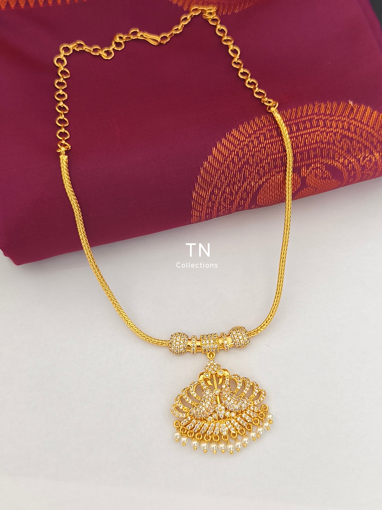 Micro gold plated Traditional Peacock Design Necklace
