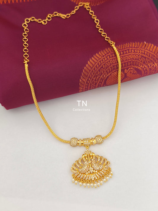 Micro gold plated Traditional Peacock Design Necklace