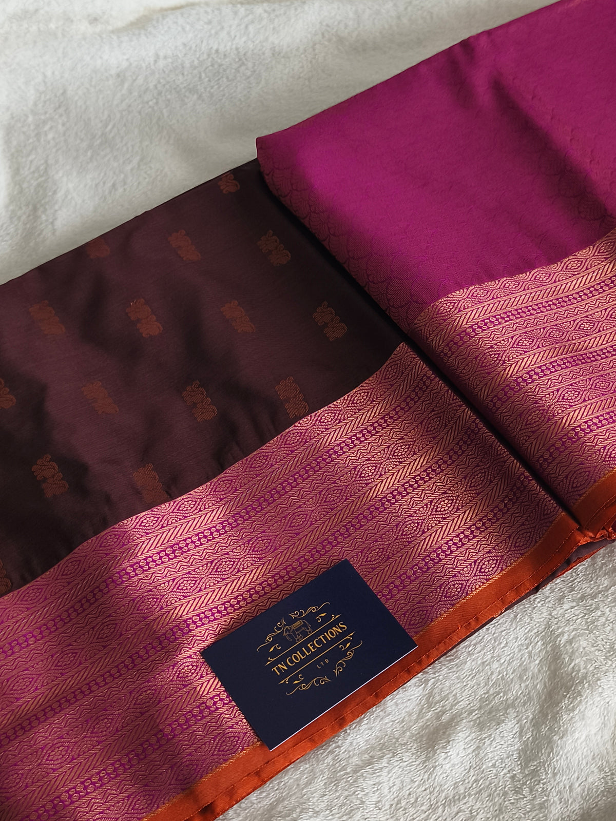Dual shaded Luxury Soft Silk Saree with contrast blouse and rich pallu
