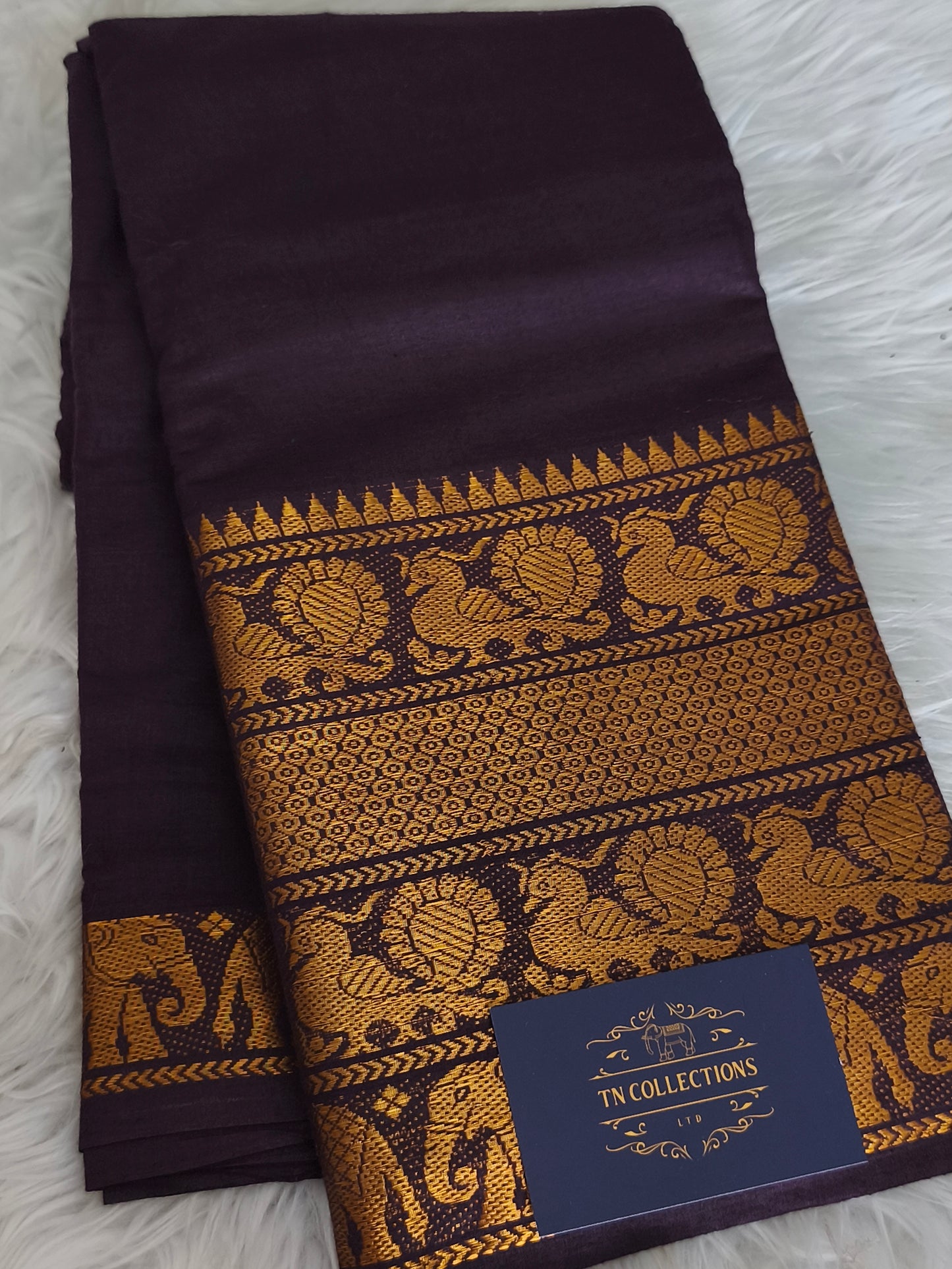 Soft Sungudi Cotton Saree (Coffee Brown)